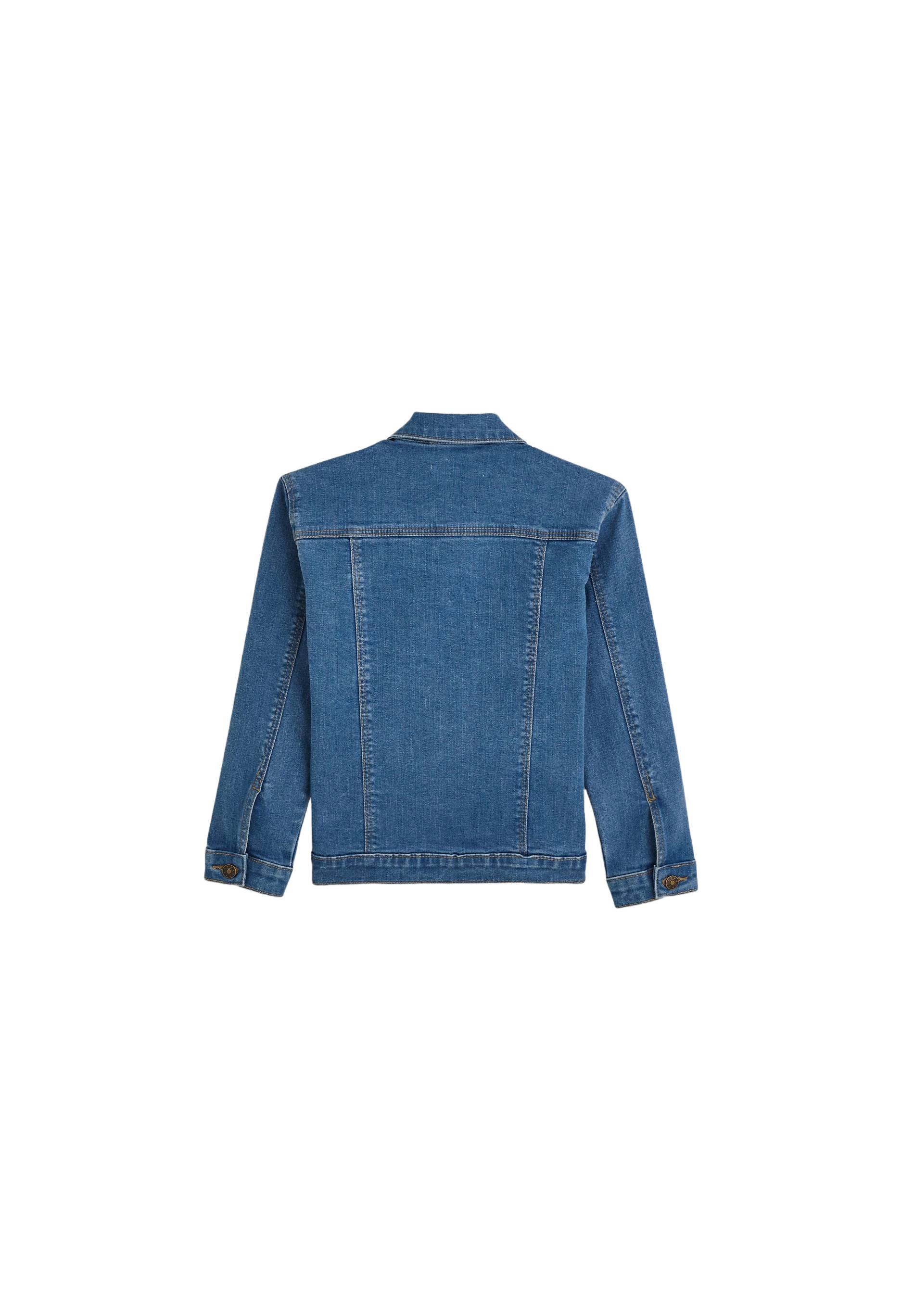 Veste en jean contenant du coton BIO, certifi&eacute; OEKO-TEX, Bleu, large image number 4