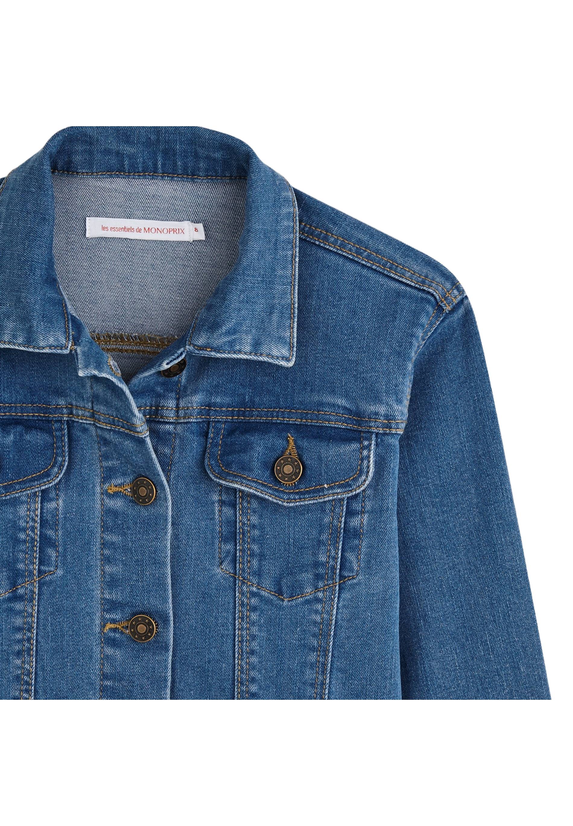 Veste en jean contenant du coton BIO, certifi&eacute; OEKO-TEX, Bleu, large image number 5