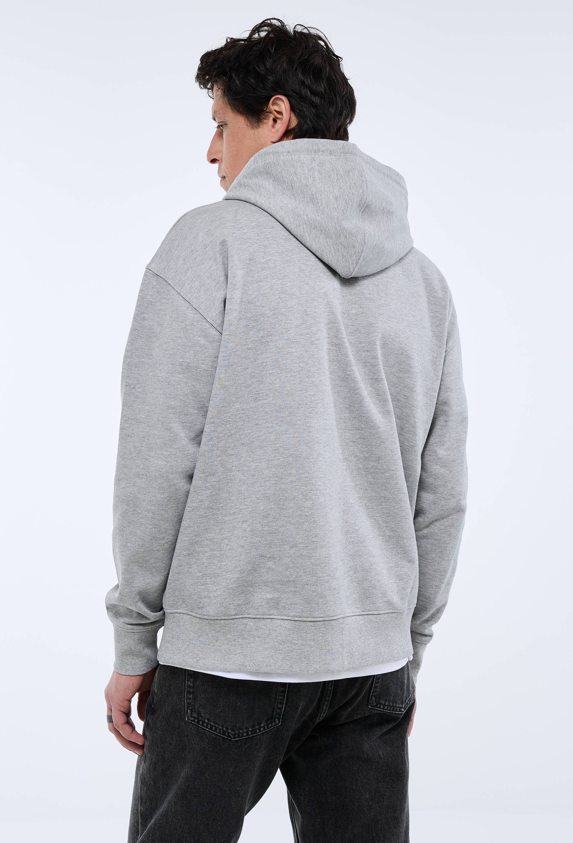 Sweat molleton &agrave; capuche zipp&eacute; en coton BIO GOTS, Gris, large image number 1.0