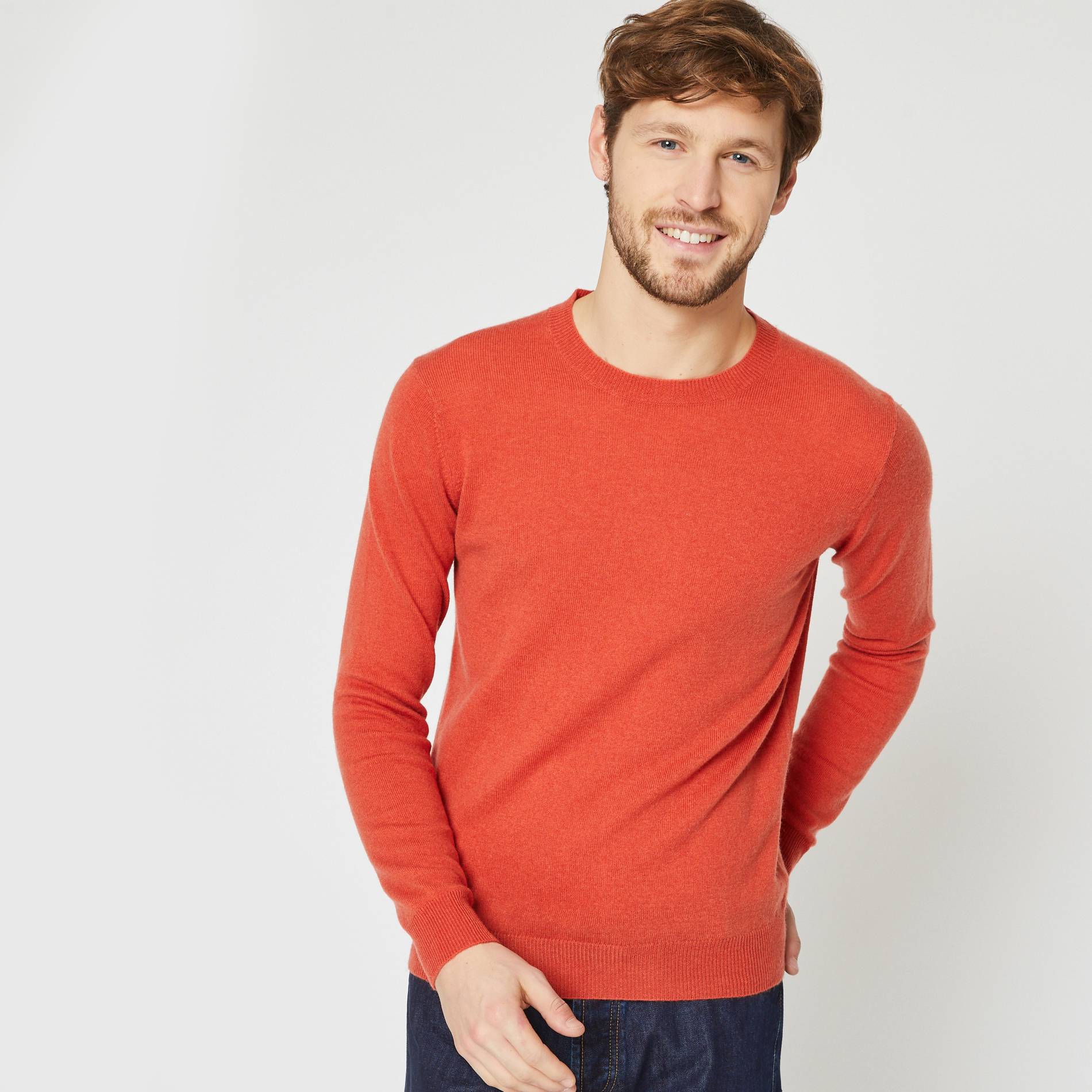 Pull laine et cachemire, Citrouille, large image number 0.0