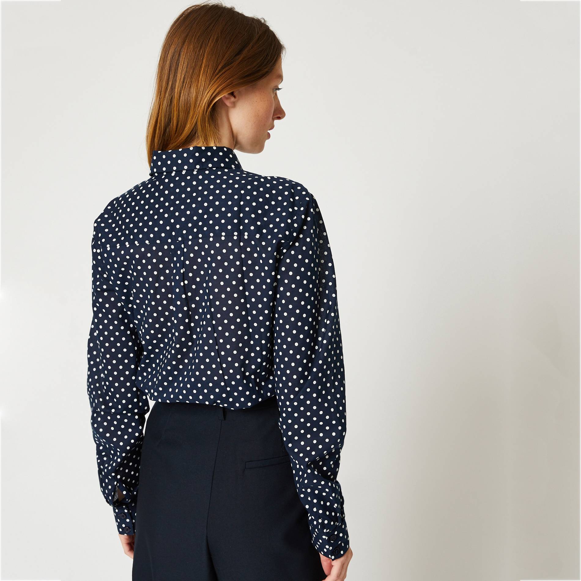Chemise a pois en coton BIO, Bleu marine, large image number 1