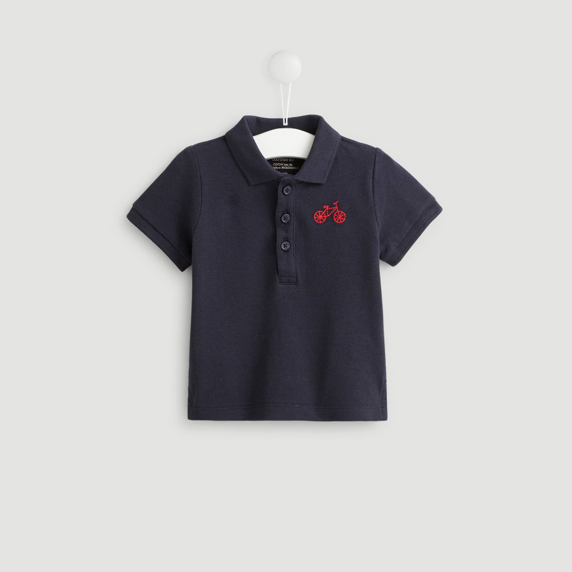 Polo en coton BIO, Bleu marine, large image number 0