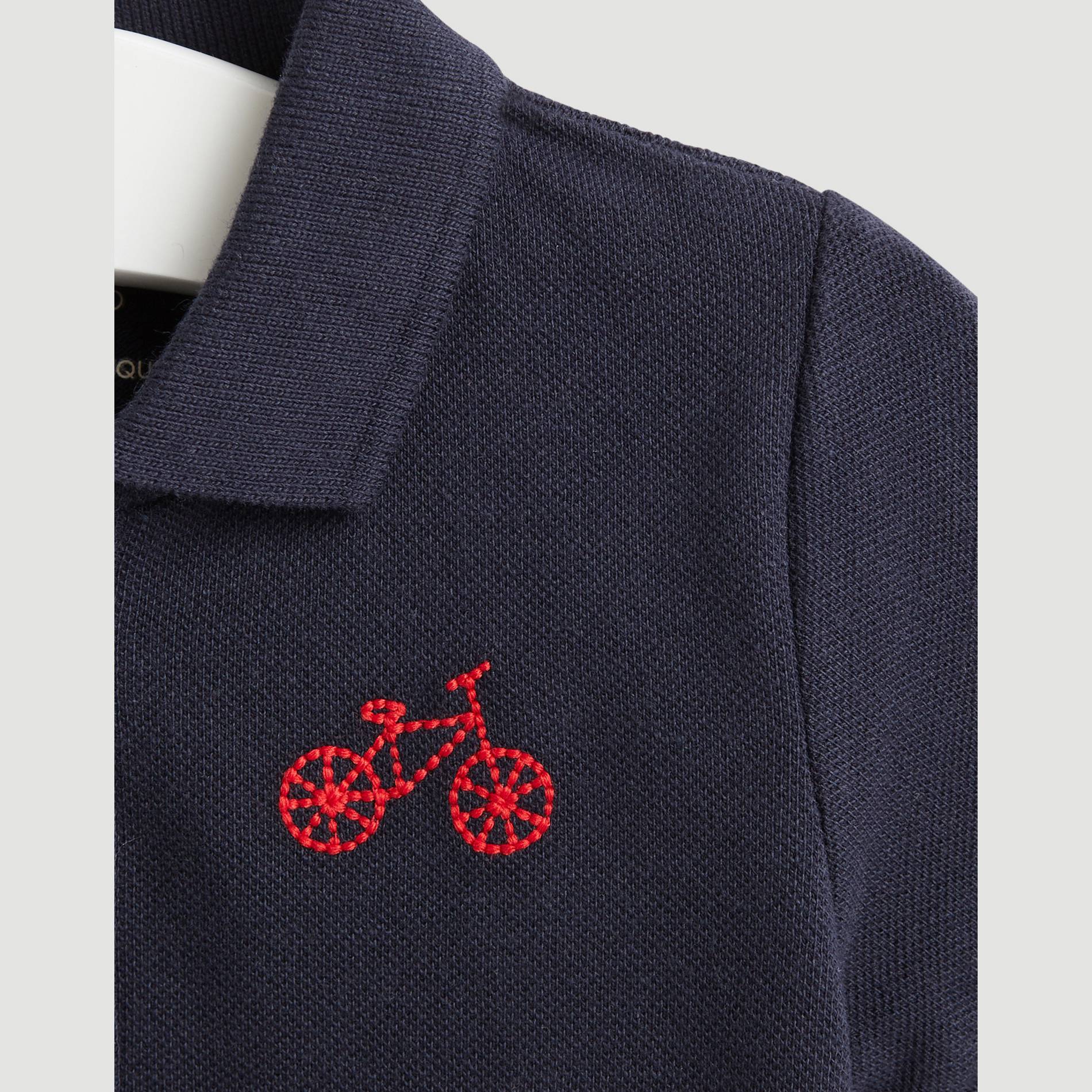 Polo en coton BIO, Bleu marine, large image number 2.0
