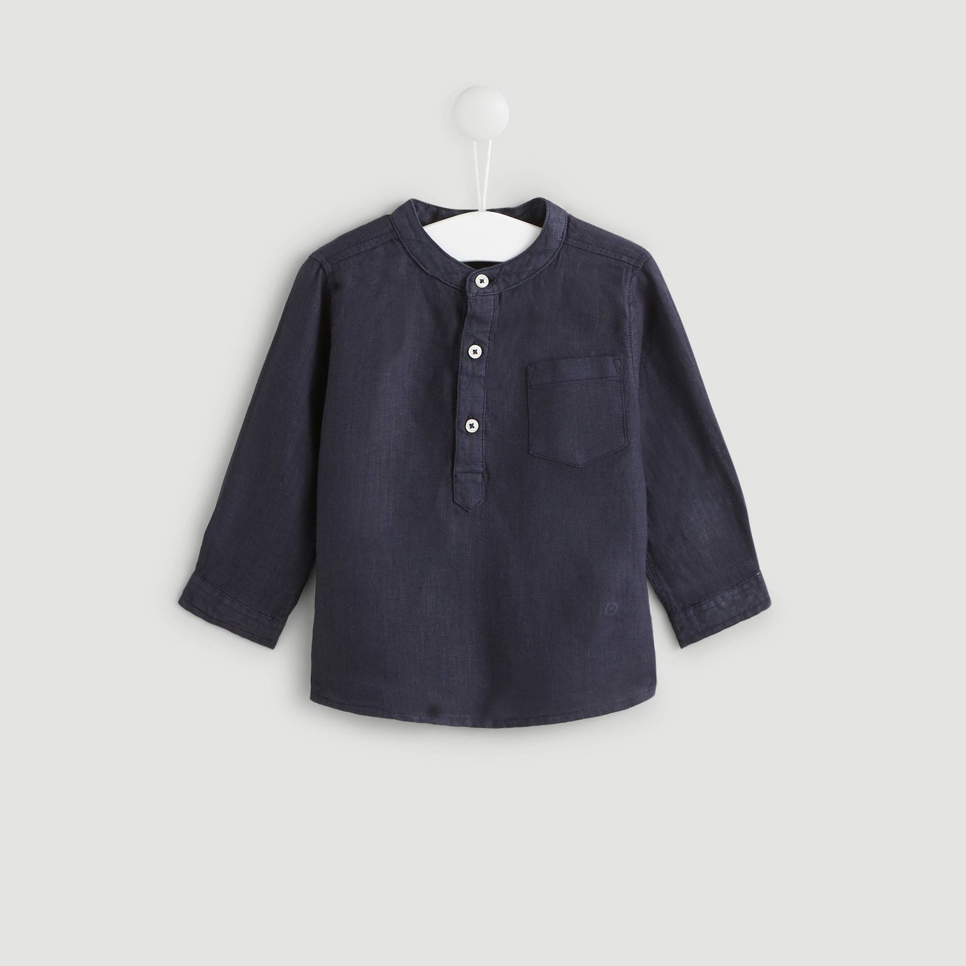 Chemise en lin, Bleu marine, large image number 0.0