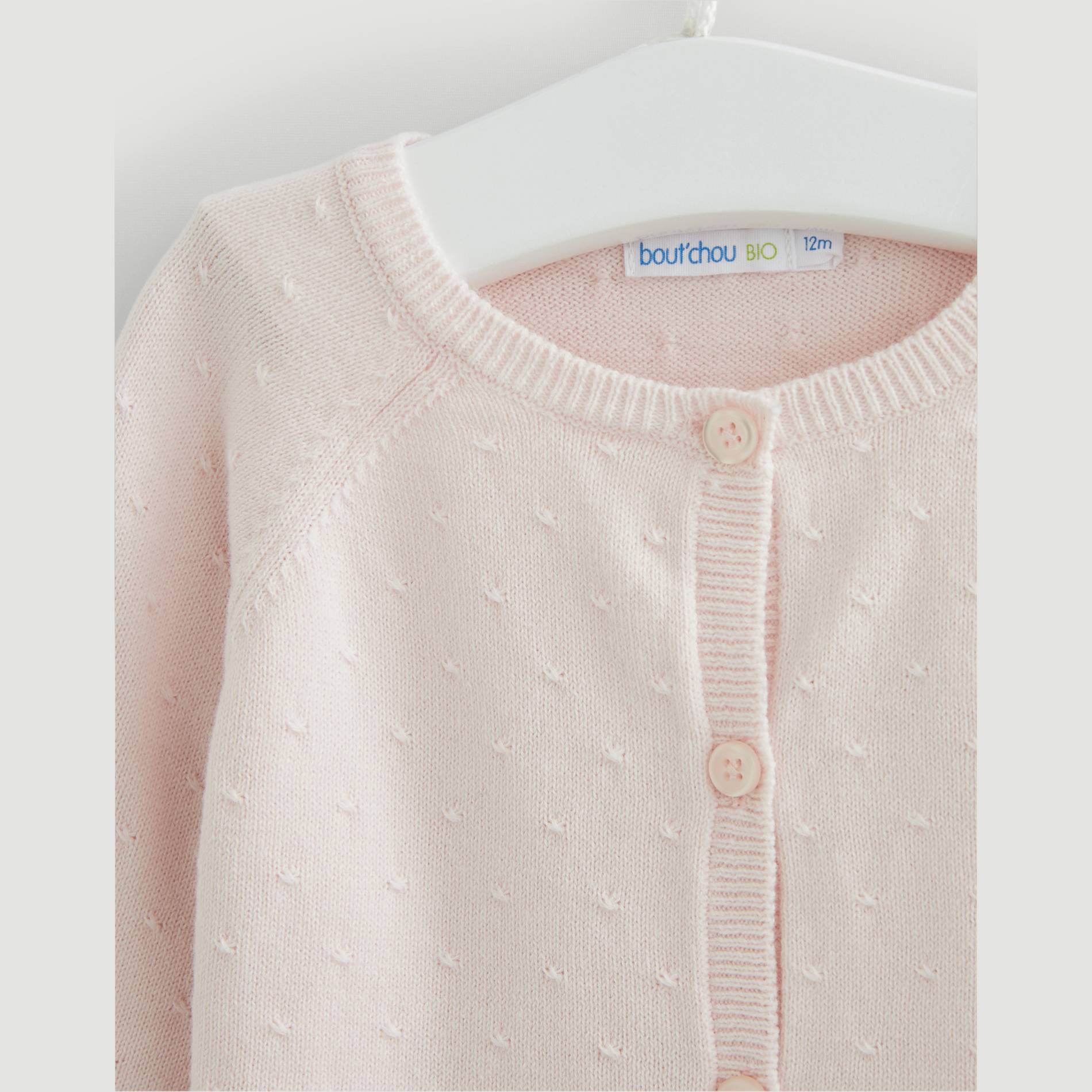 Cardigan en coton BIO, Rose pâle, large image number 2