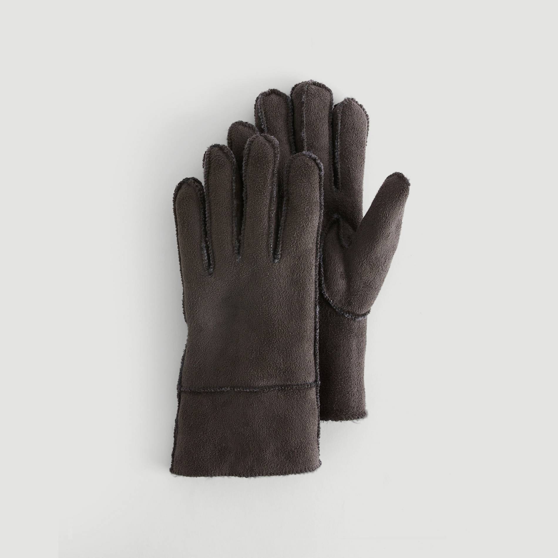 Gants unis en suédine, Gris moyen, large image number 0