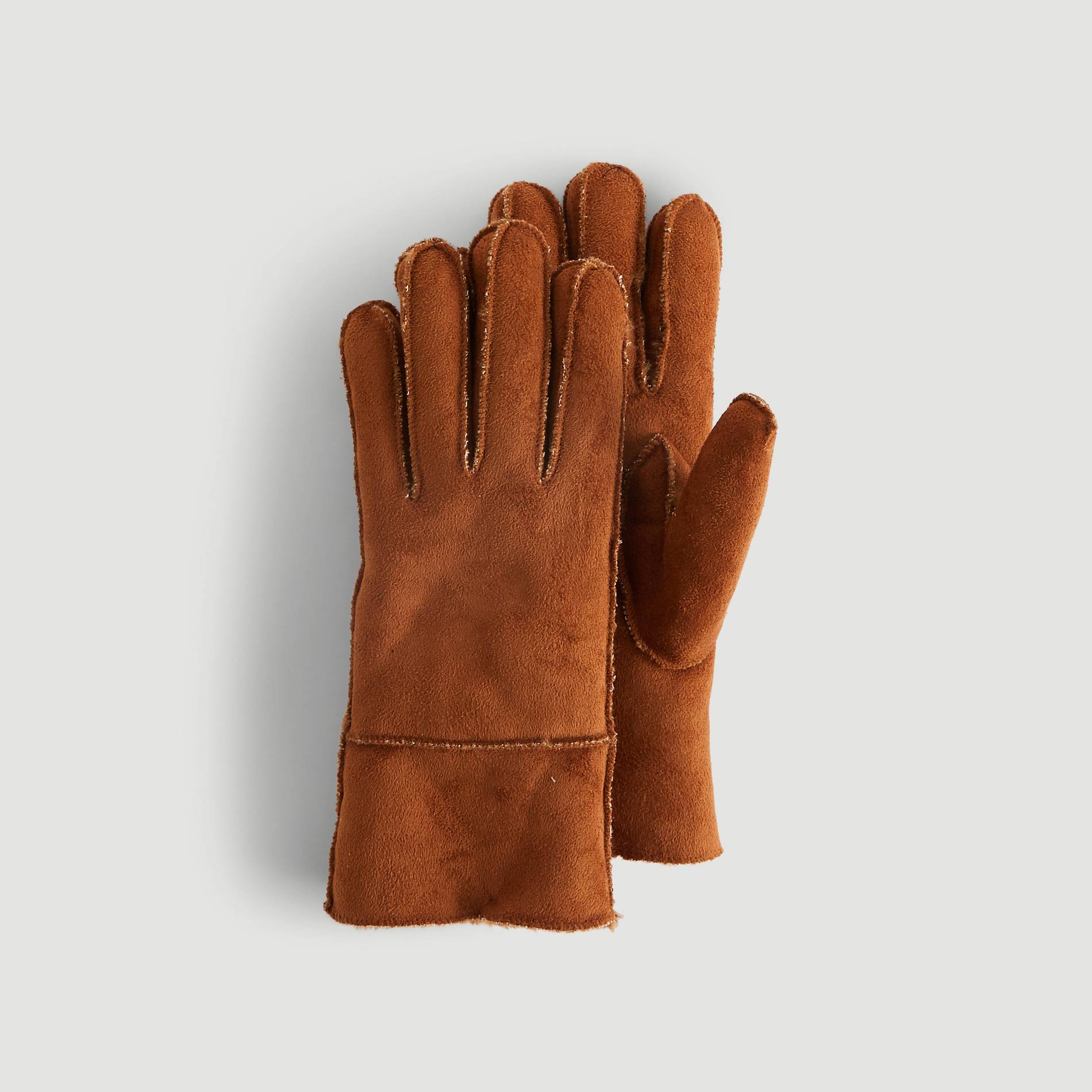 Gants unis en suédine, Camel, large image number 0.0