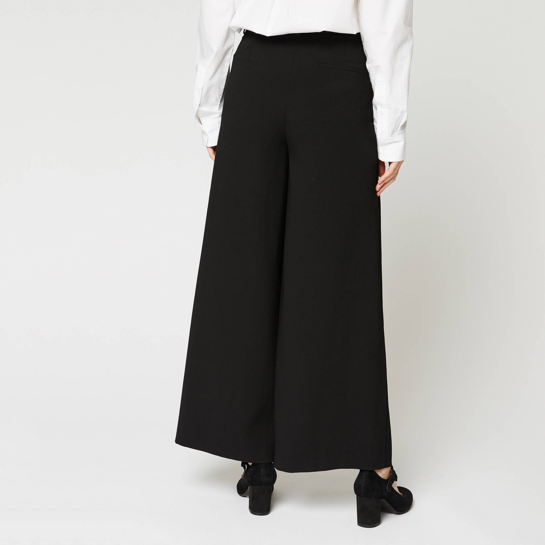 Pantalon large raccourci, Noir, large image number 1.0