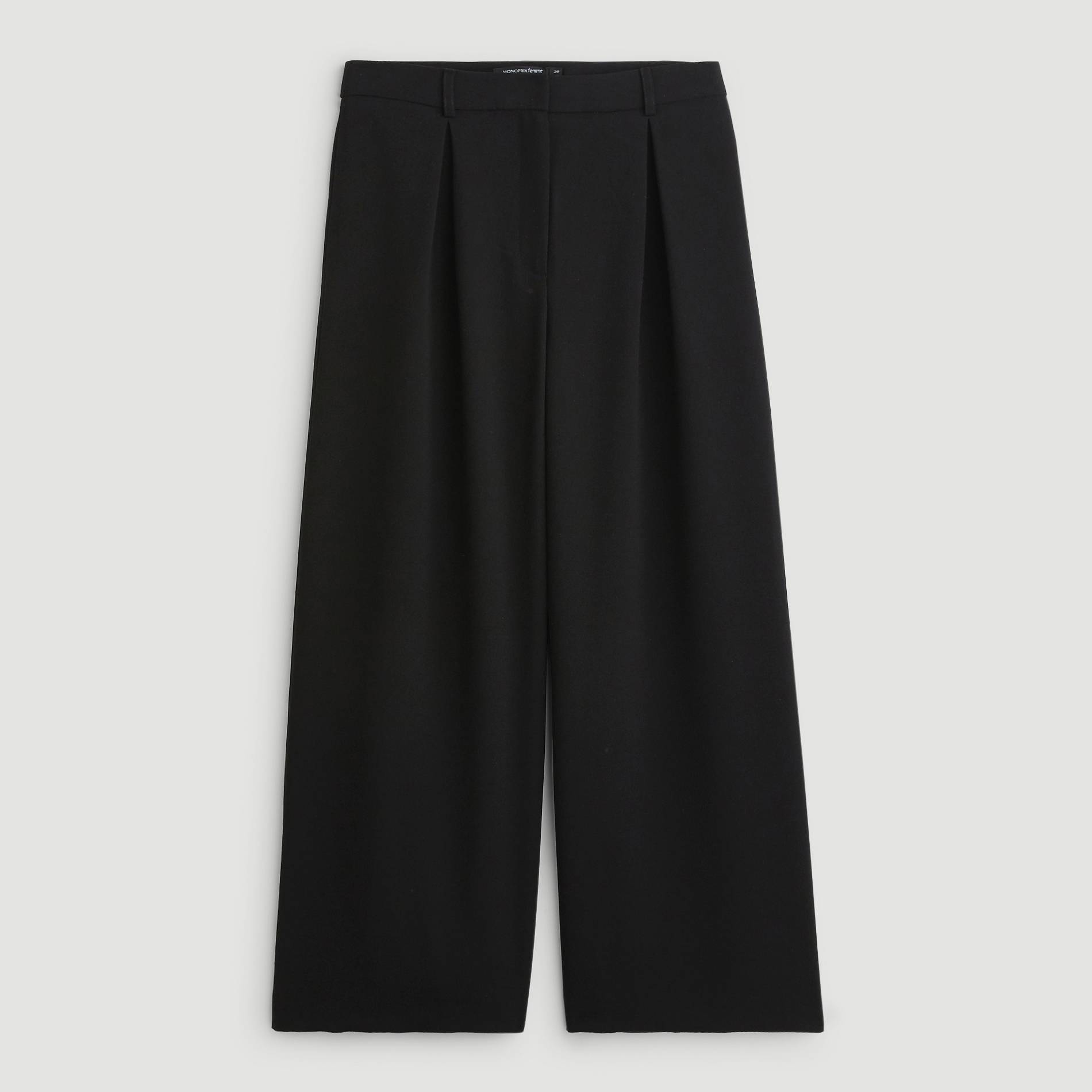 Pantalon large raccourci, Noir, large image number 2.0
