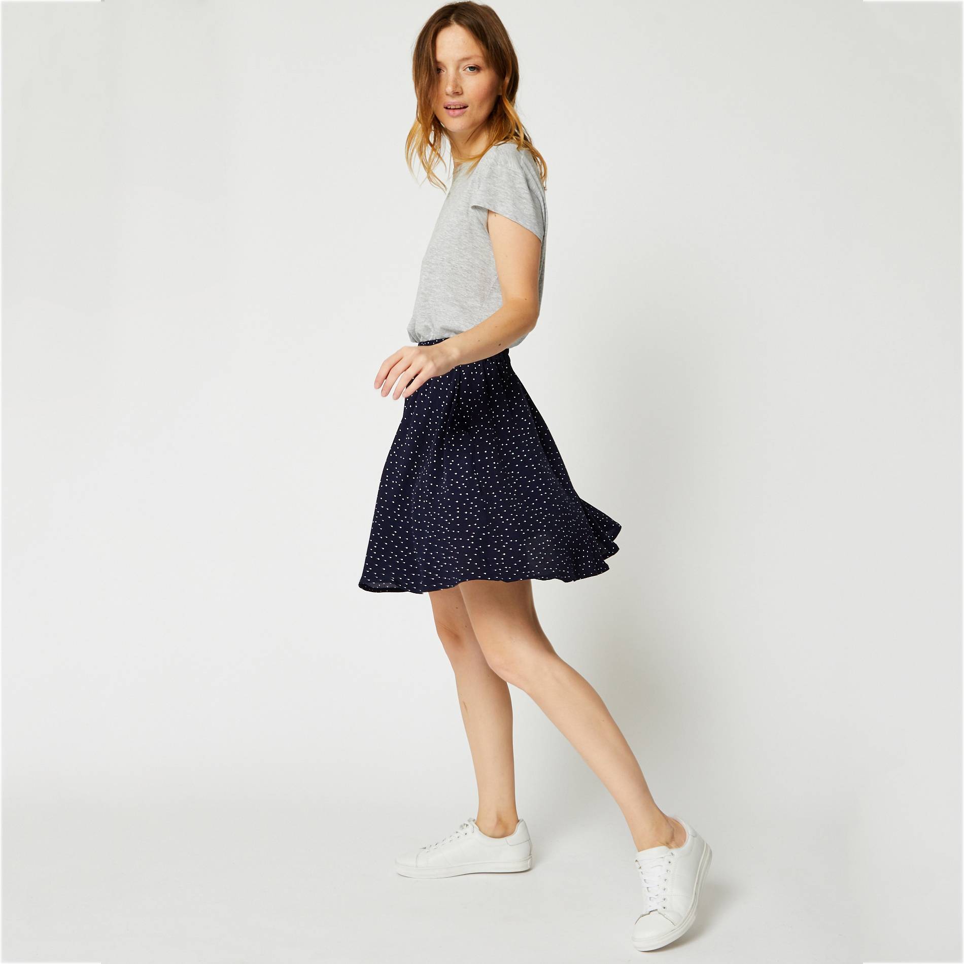 Jupe courte en viscose, Bleu marine, large image number 0