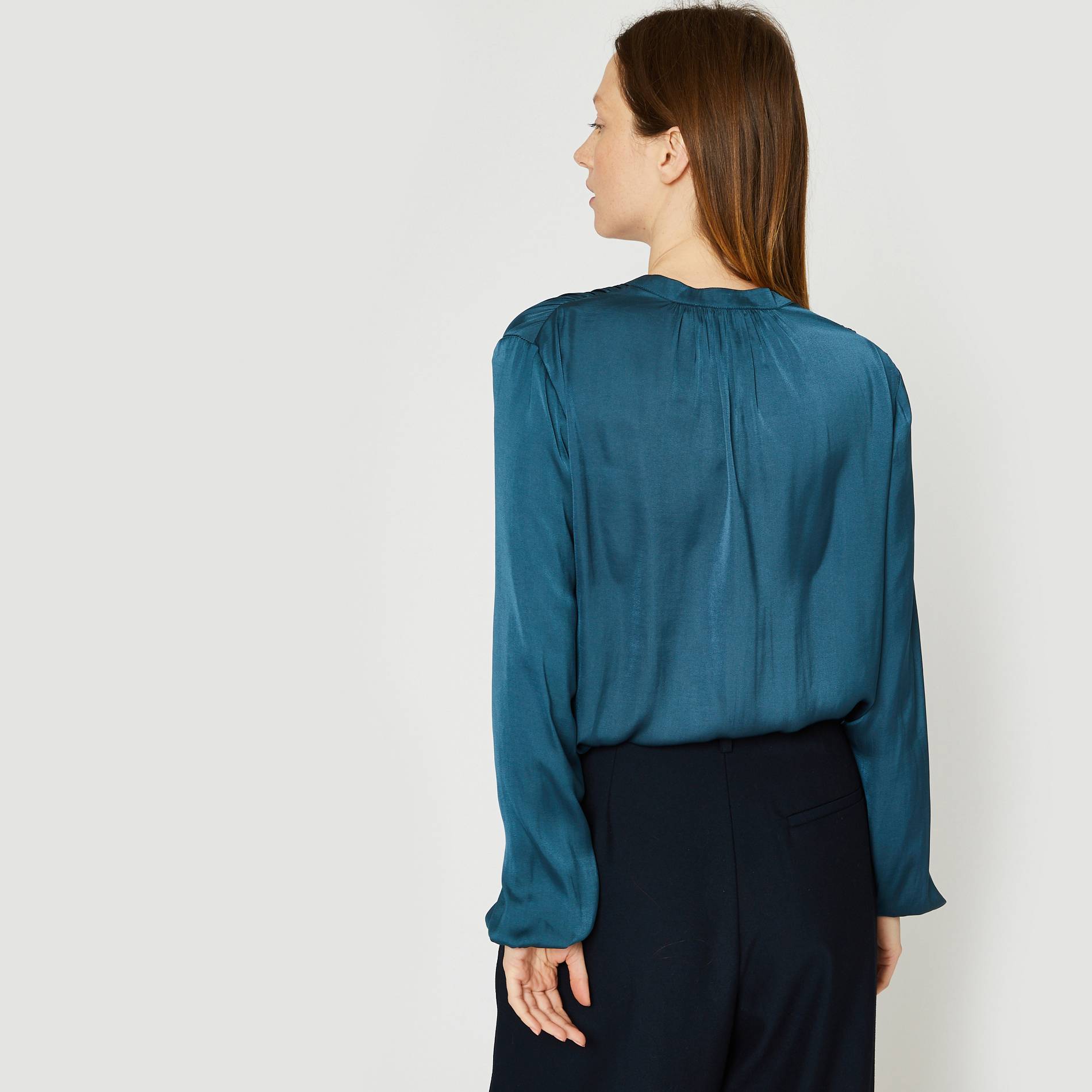 Blouse fluide unie, Vert fonc&eacute;, large image number 1