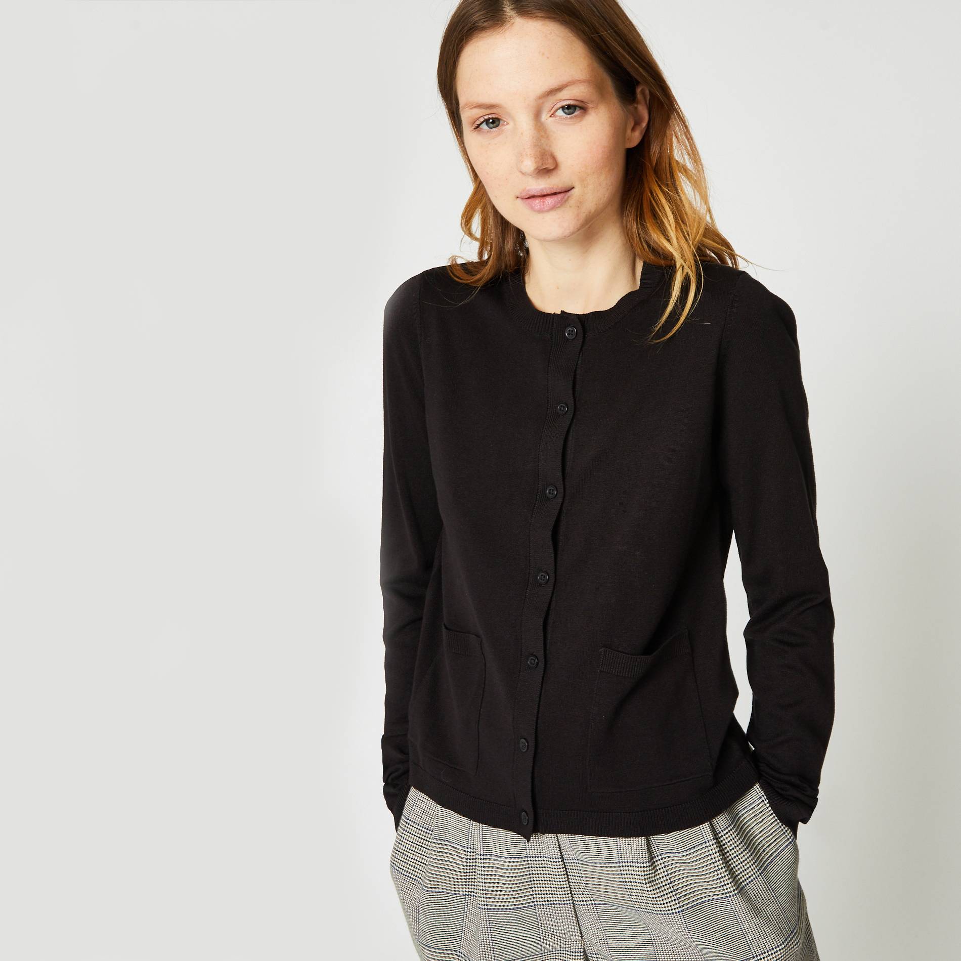 Cardigan manches longues, Noir, large image number 0
