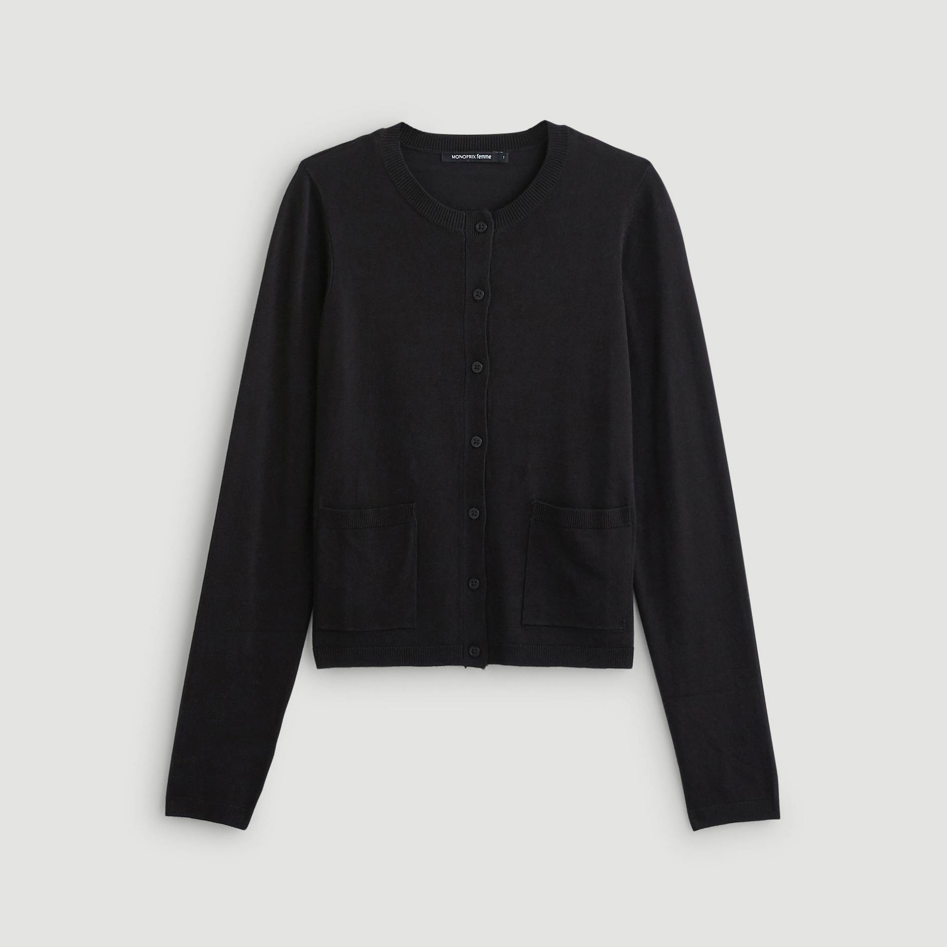 Cardigan manches longues, Noir, large image number 2.0