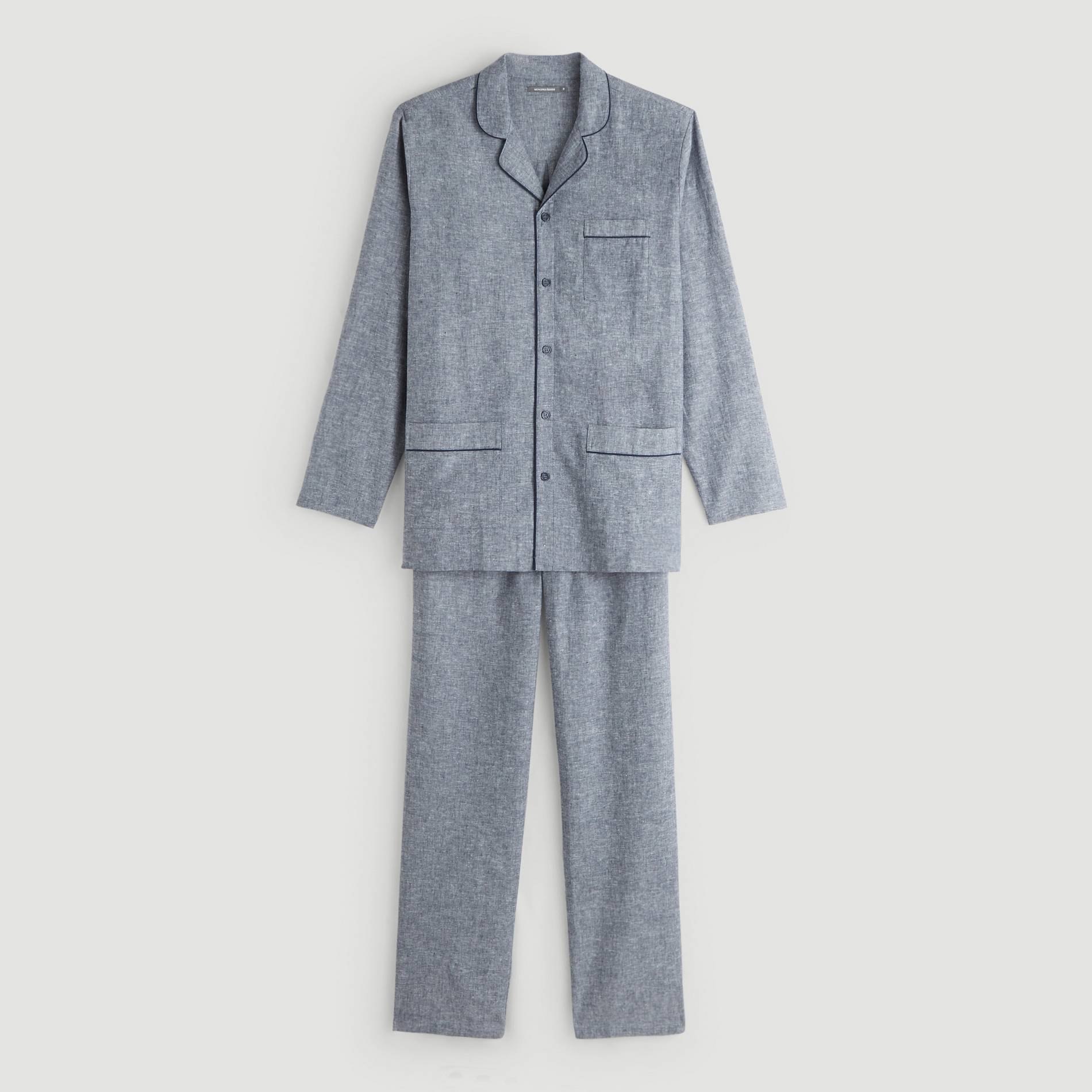 Ensemble pyjama contenant du lin, Bleu marine, large image number 2