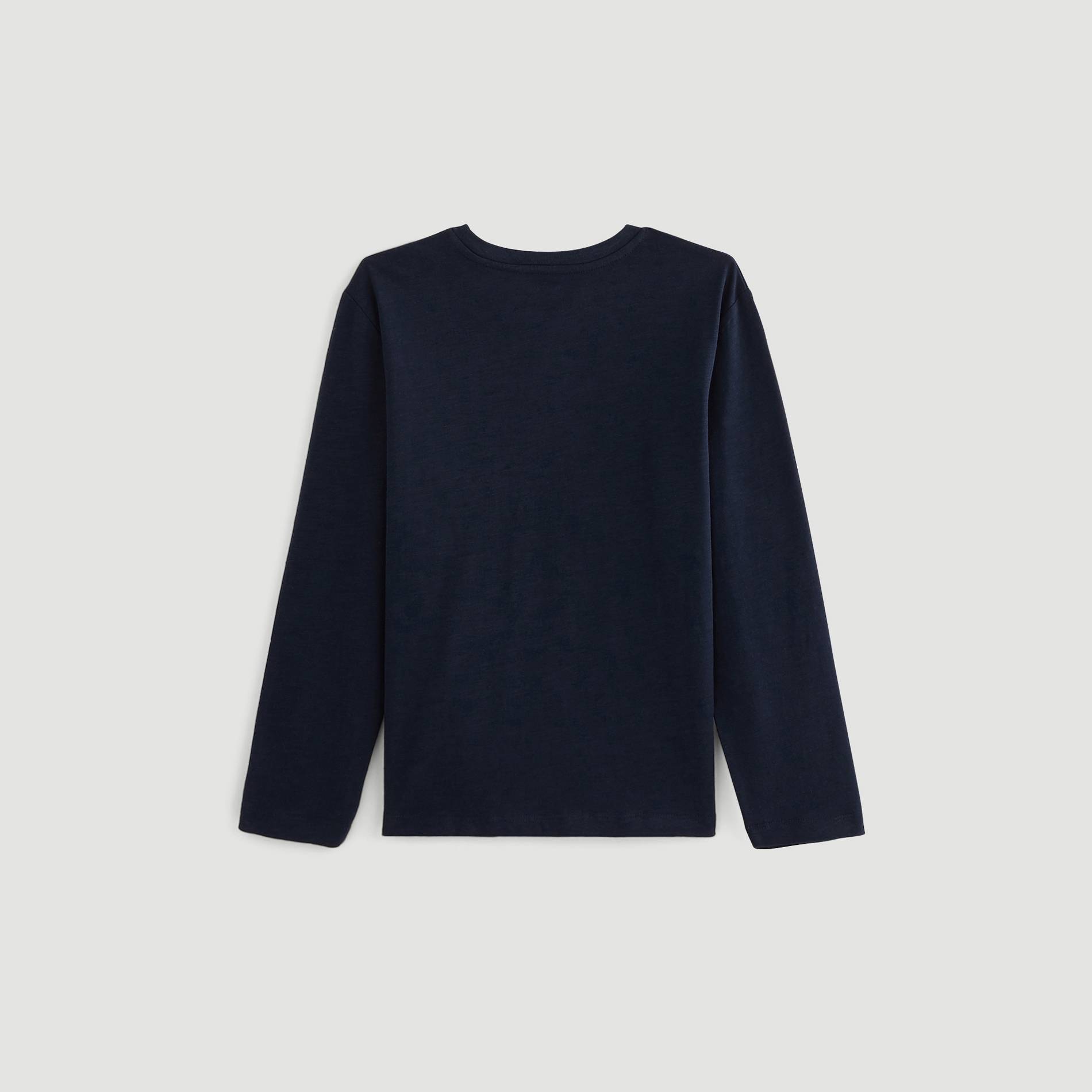T-shirt manches longues imprimé en coton BIO, Bleu marine, large image number 2.0