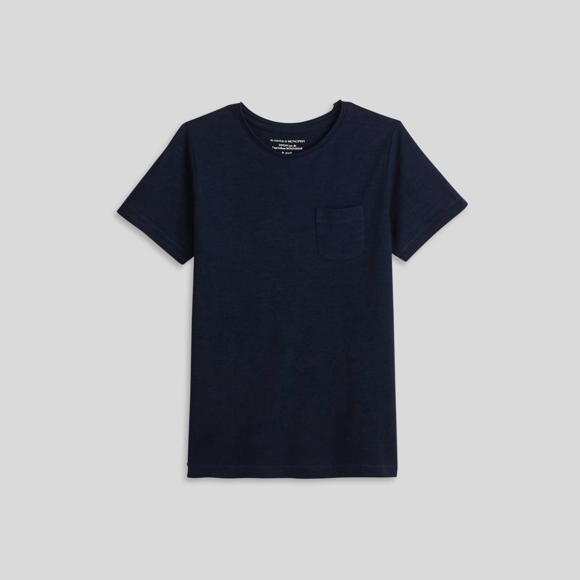 T-shirt manches courtes en coton BIO, Bleu marine, large image number 0.0