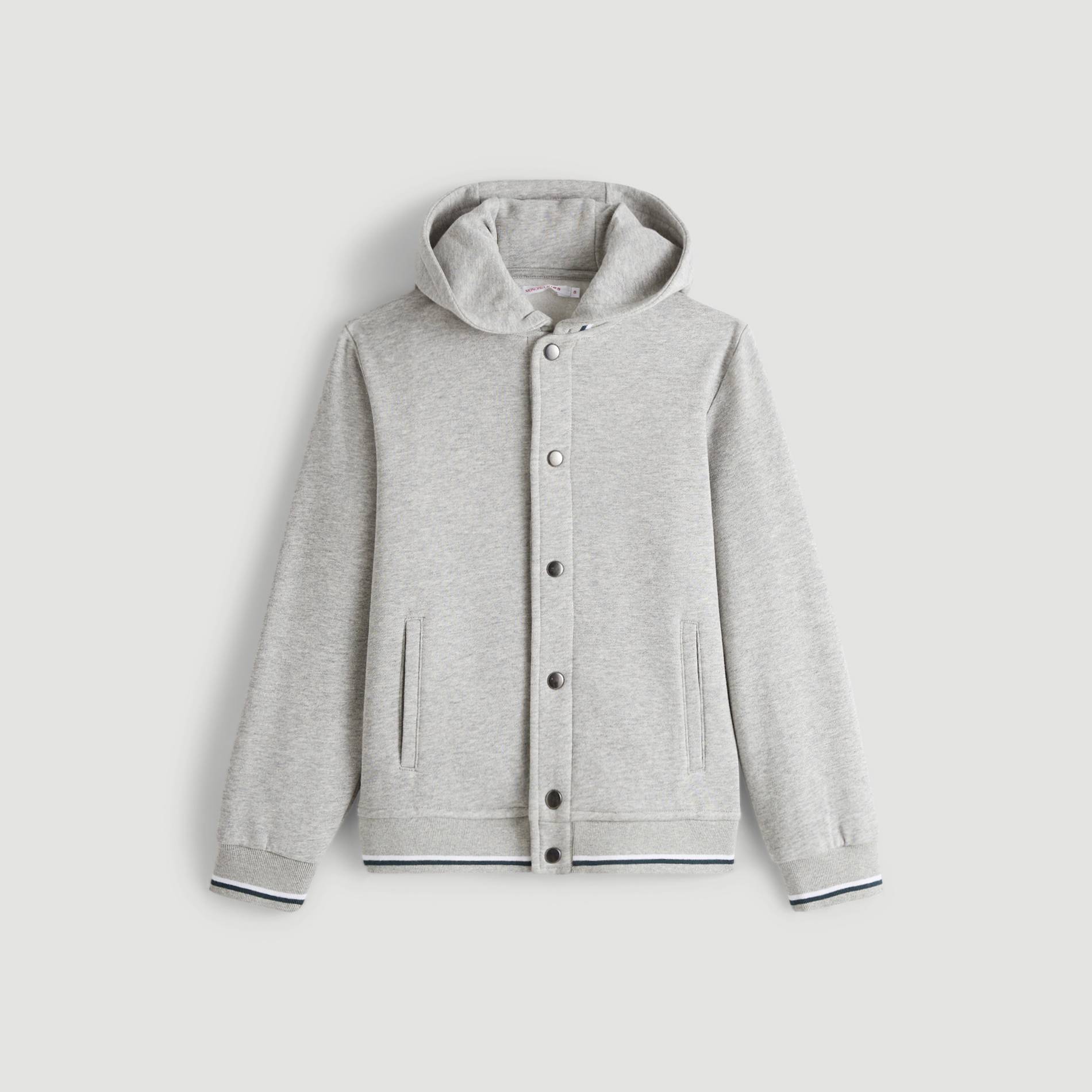 Teddy à capuche, Gris moyen, large image number 0