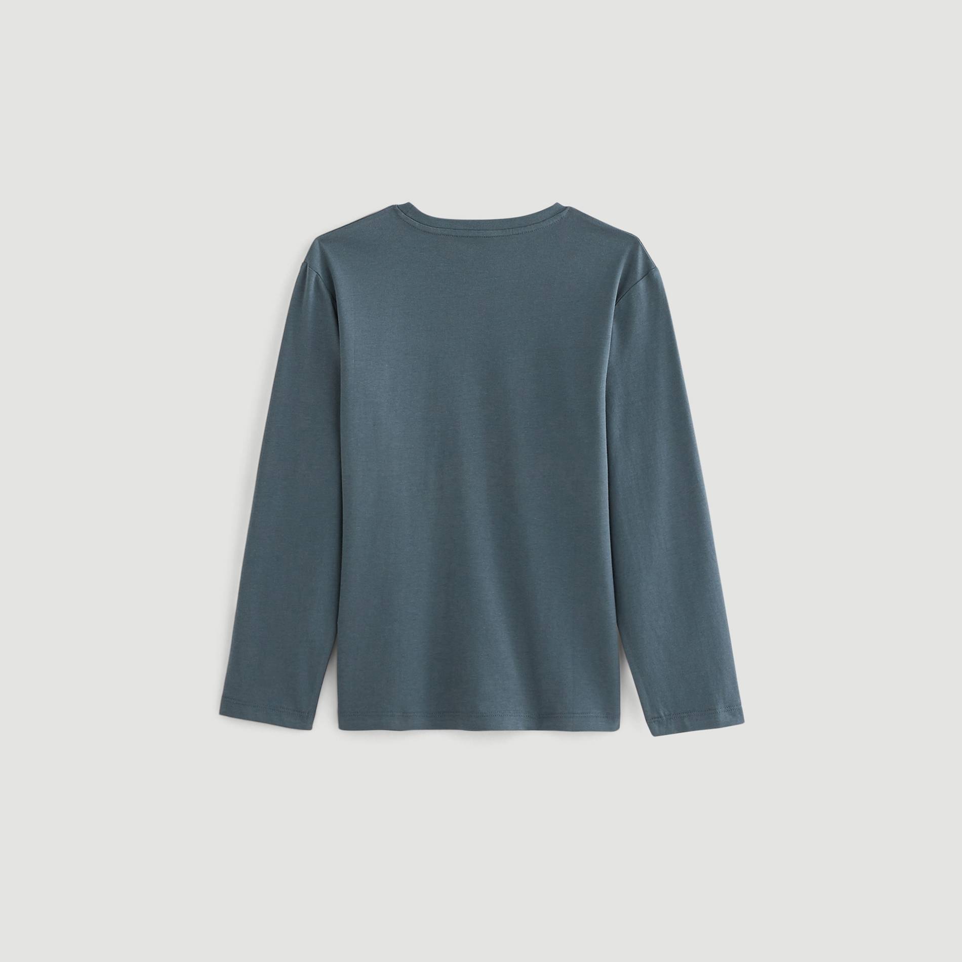 T-shirt manches longues imprimé en coton BIO, Vert foncé, large image number 2.0