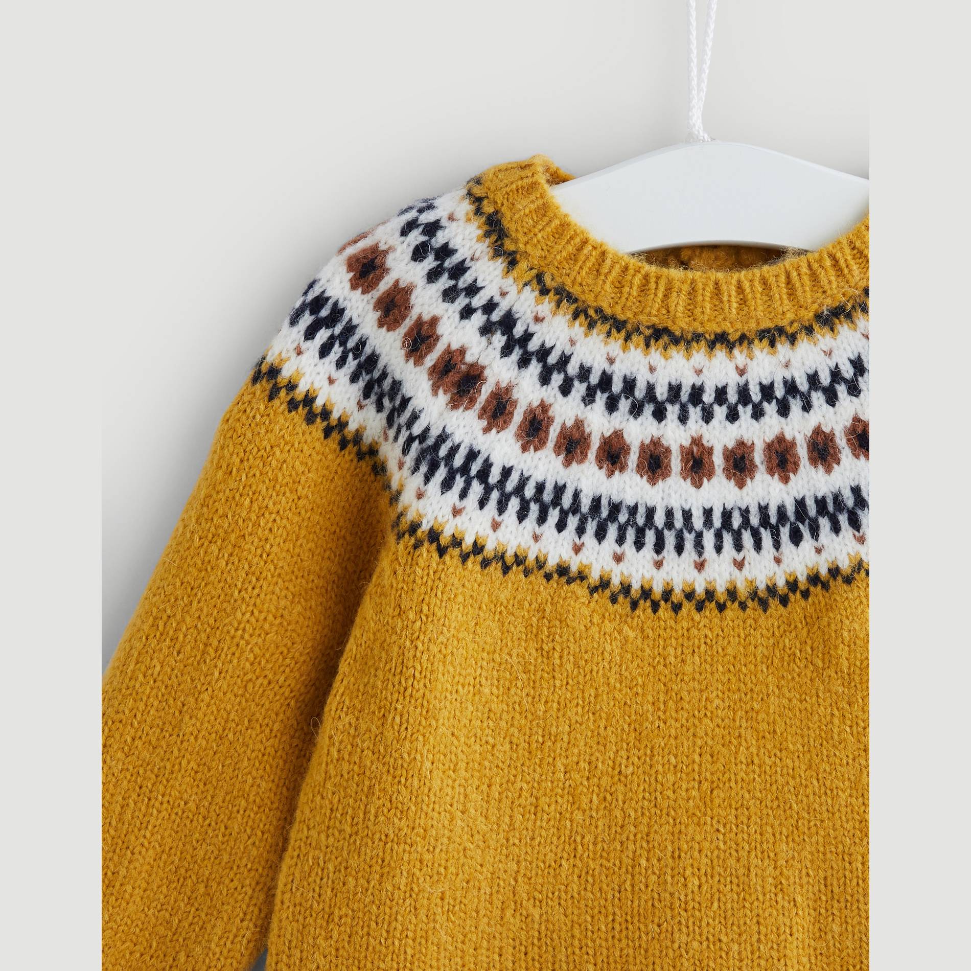 Pull jacquard, Moutarde, large image number 2