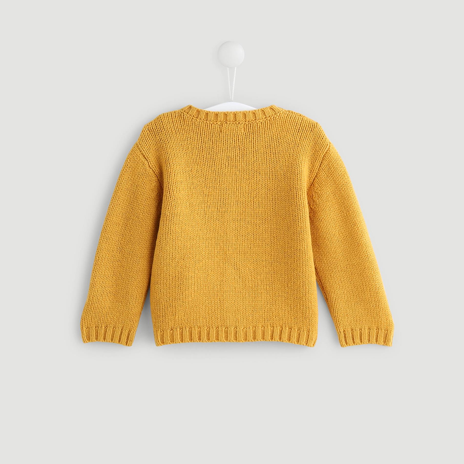 Cardigan brodé, Moutarde, large image number 1