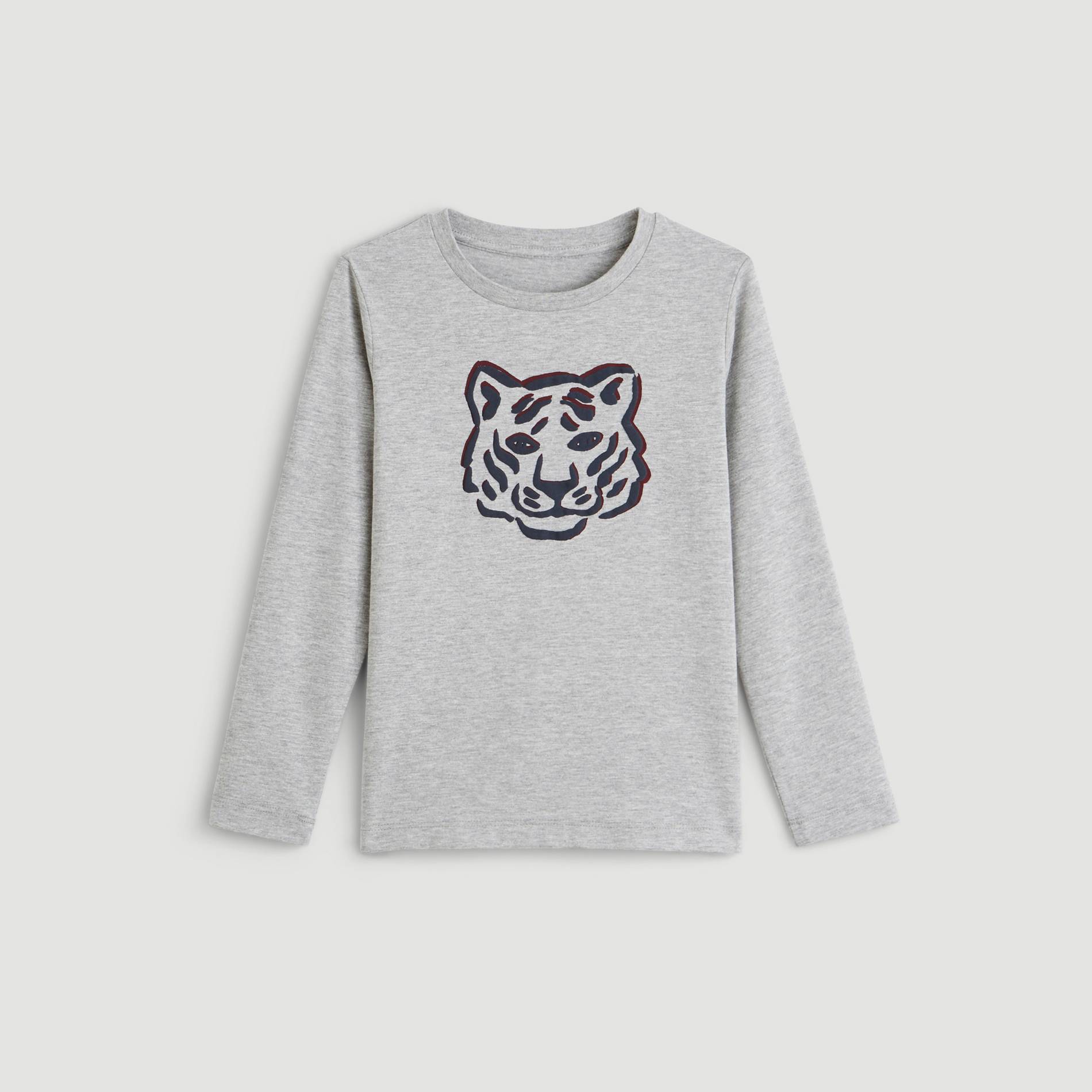 T-shirt a manches longues imprime, Gris clair, large image number 0.0