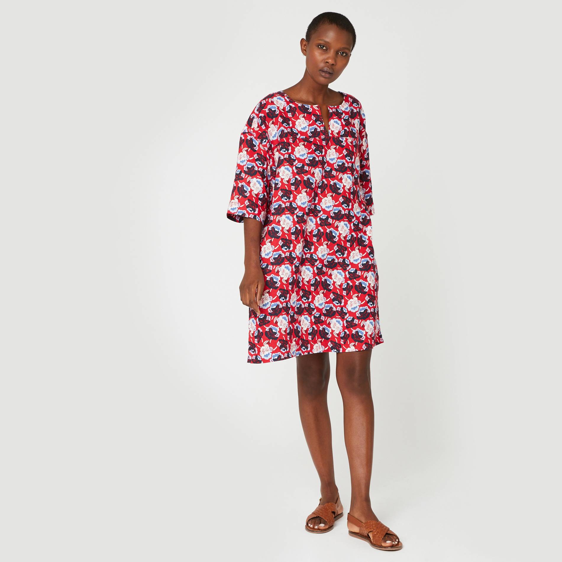 Robe housse en lin, Carmin, large image number 0.0