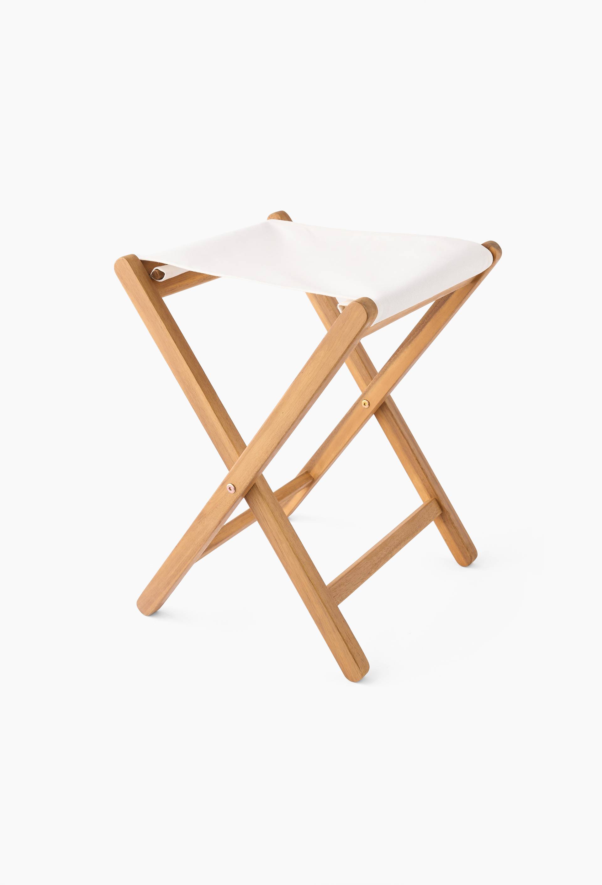 Tabouret pliant, 40xH46cm, en bois d'acacia et coton, Jaune, large image number 0