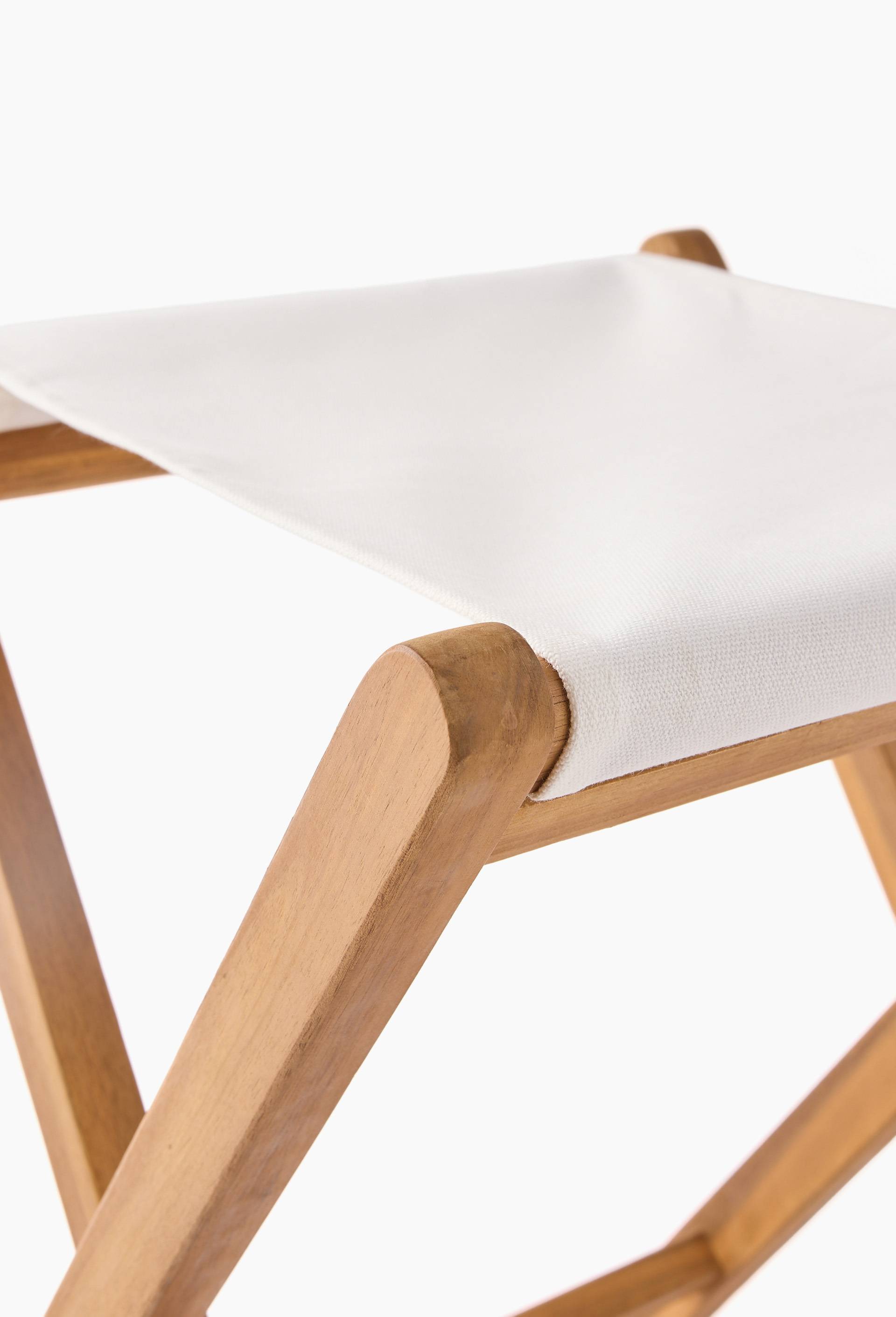 Tabouret pliant, 40xH46cm, en bois d'acacia et coton, Jaune, large image number 1