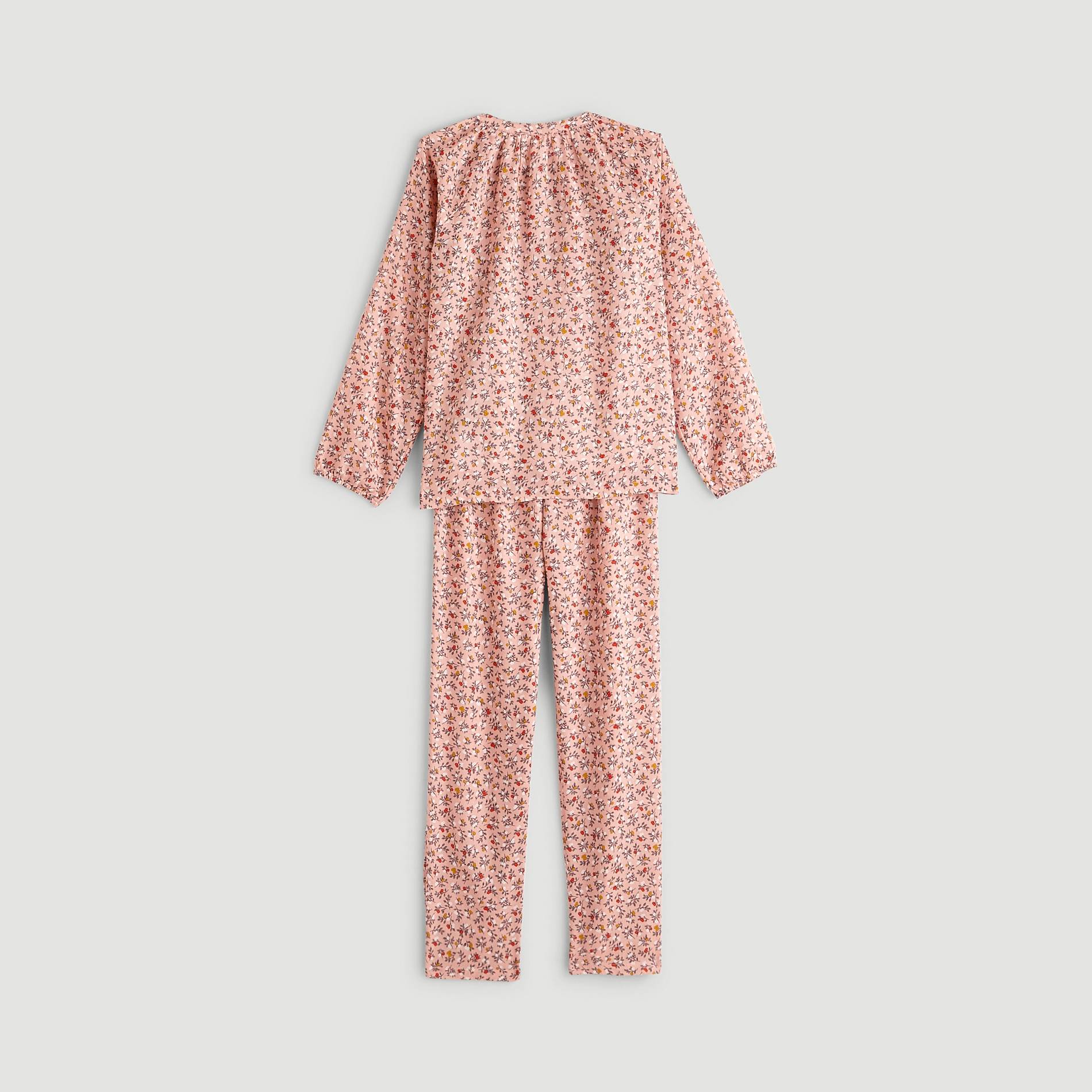 Pyjama long imprimé floral, Rose clair, large image number 1
