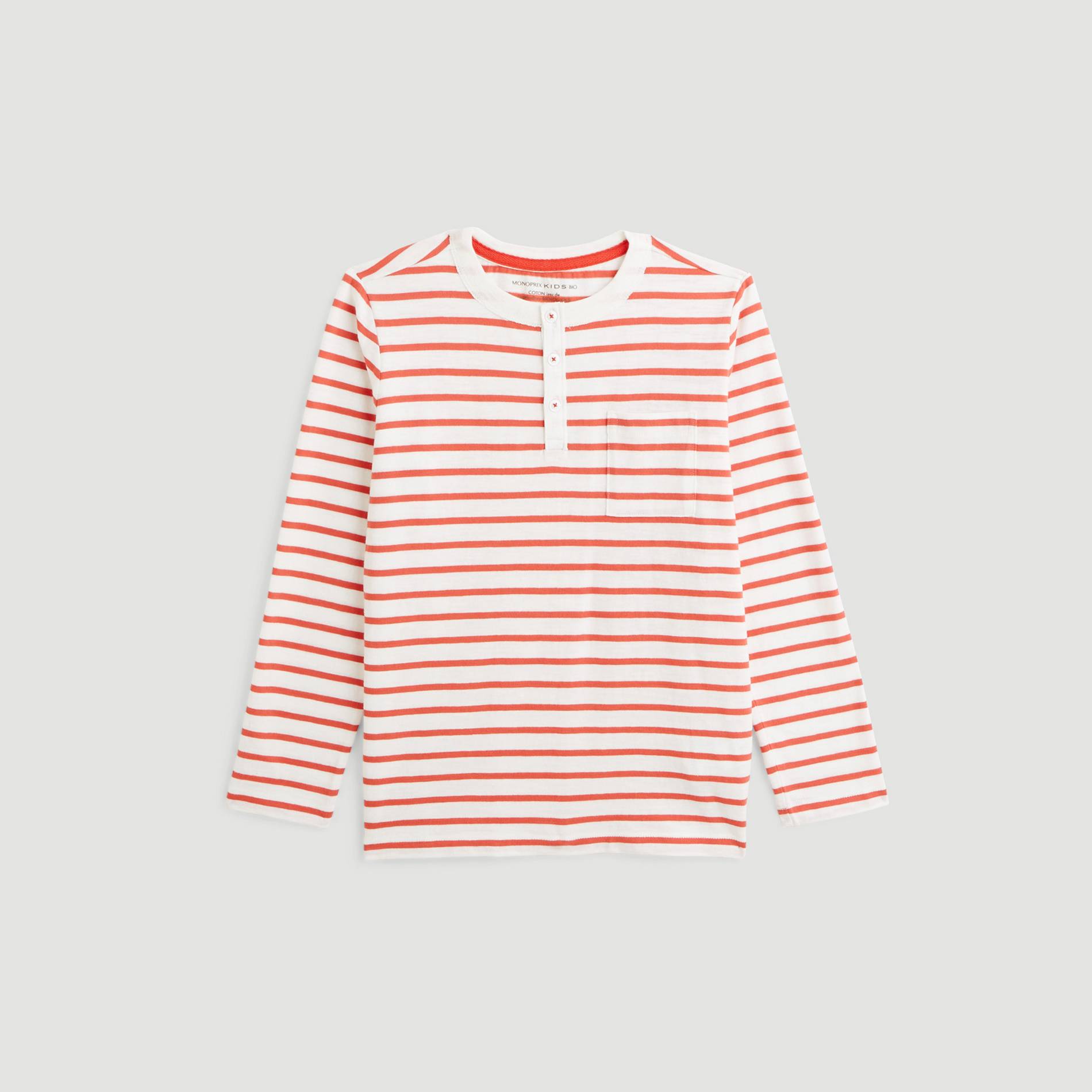 T-shirt manches longues en coton BIO, Ecru, large image number 0.0