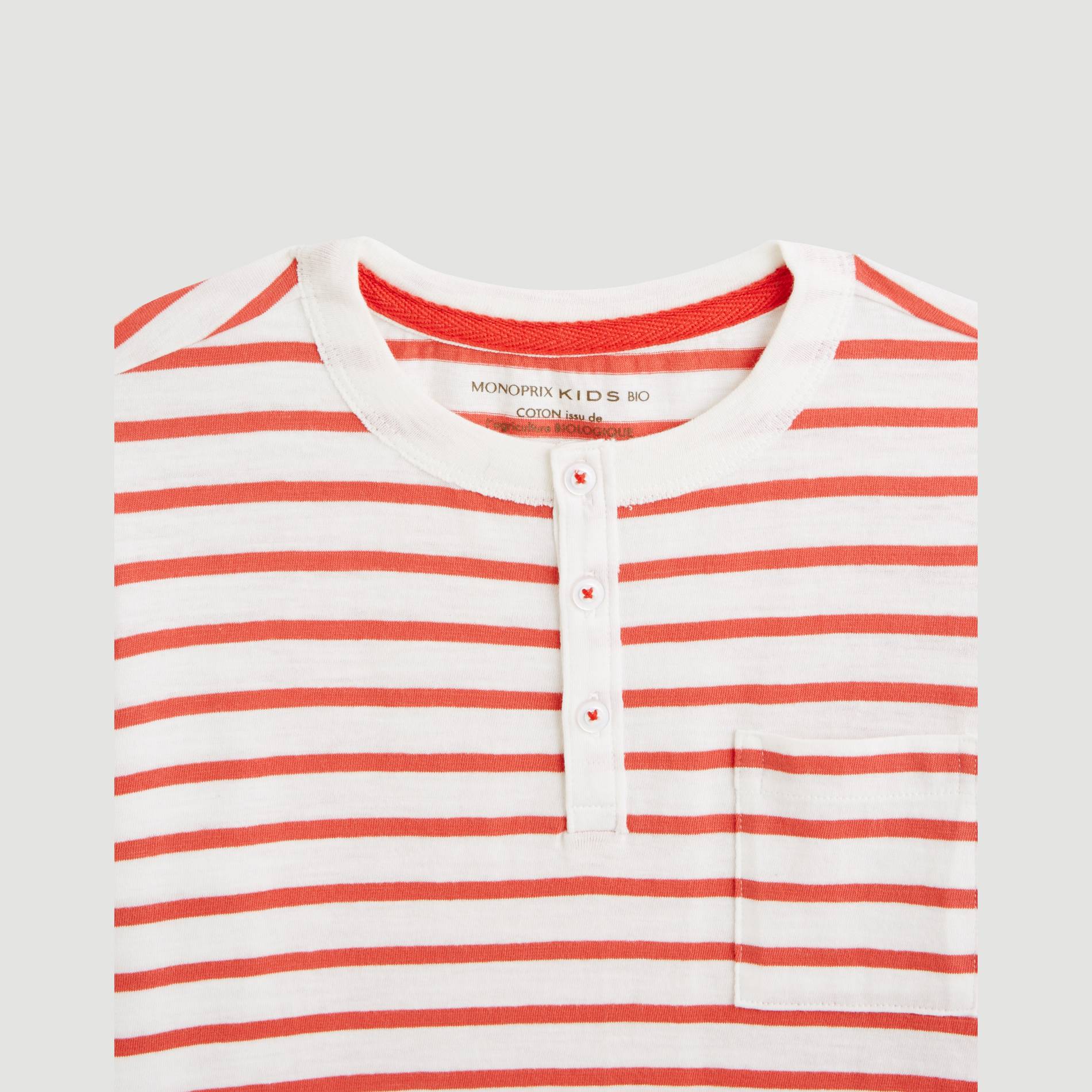 T-shirt manches longues en coton BIO, Ecru, large image number 2.0