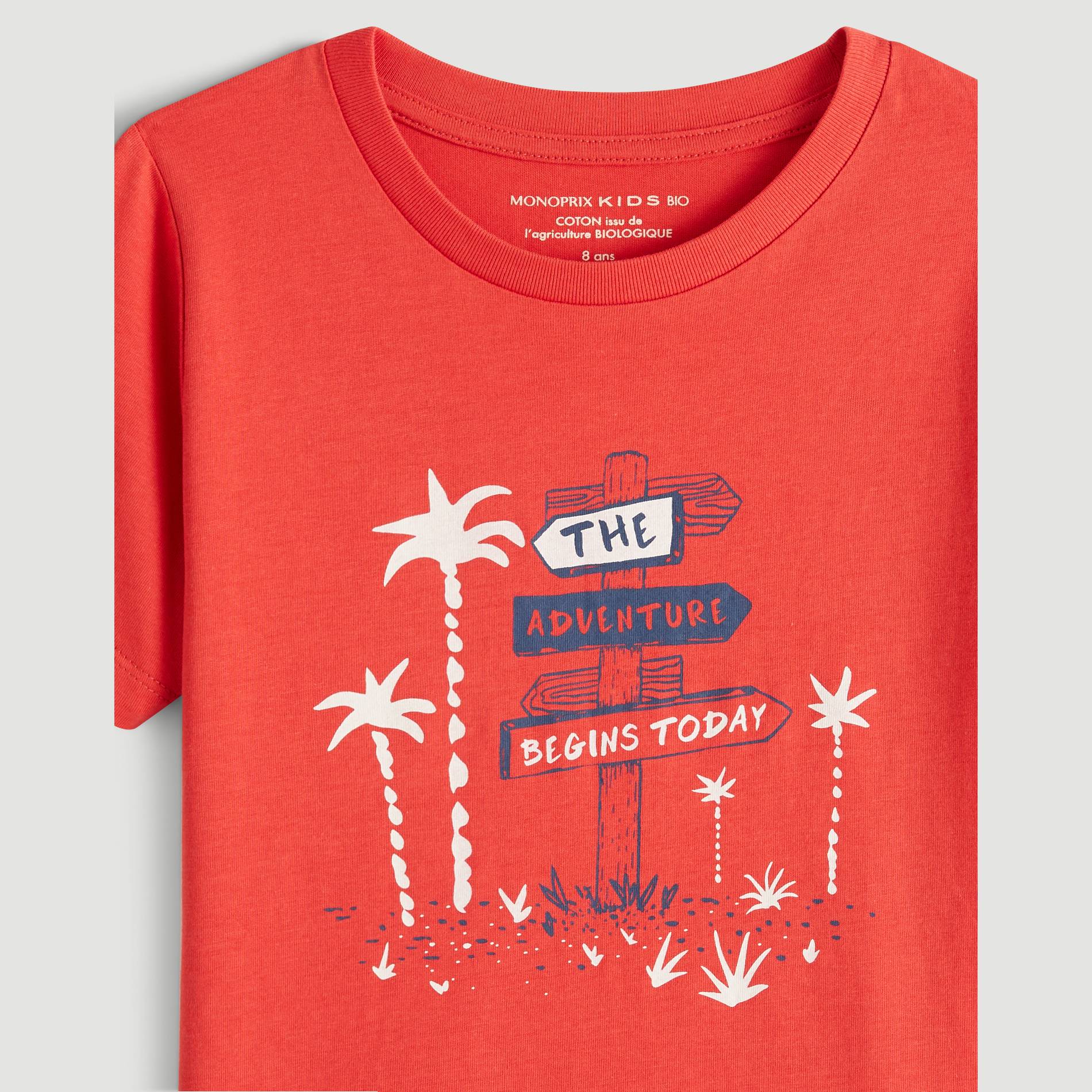 T-shirt manches courtes en coton BIO, Orange, large image number 2.0