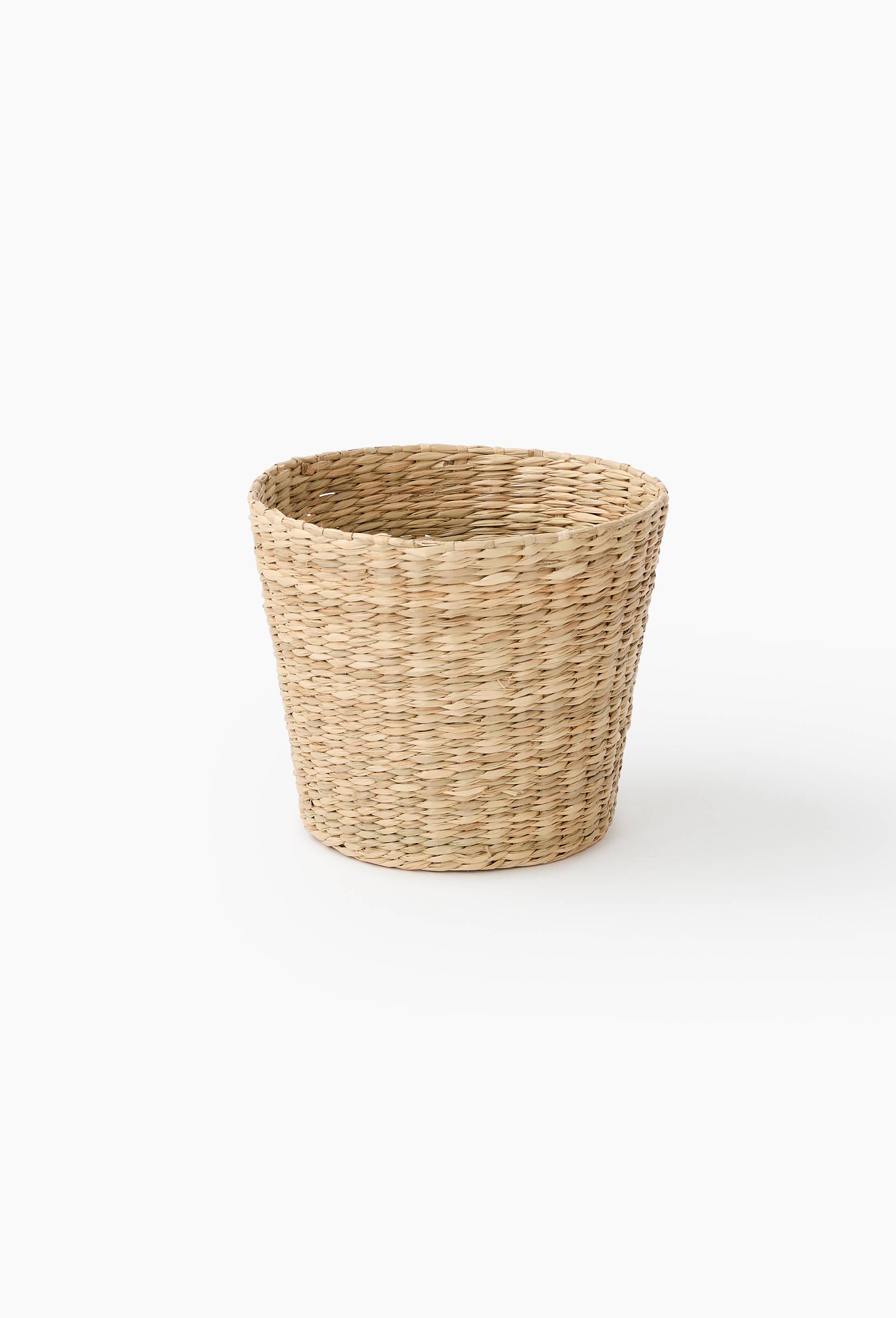 Cache-pot tress&eacute;, en jonc de mer, Blanc, swatch image