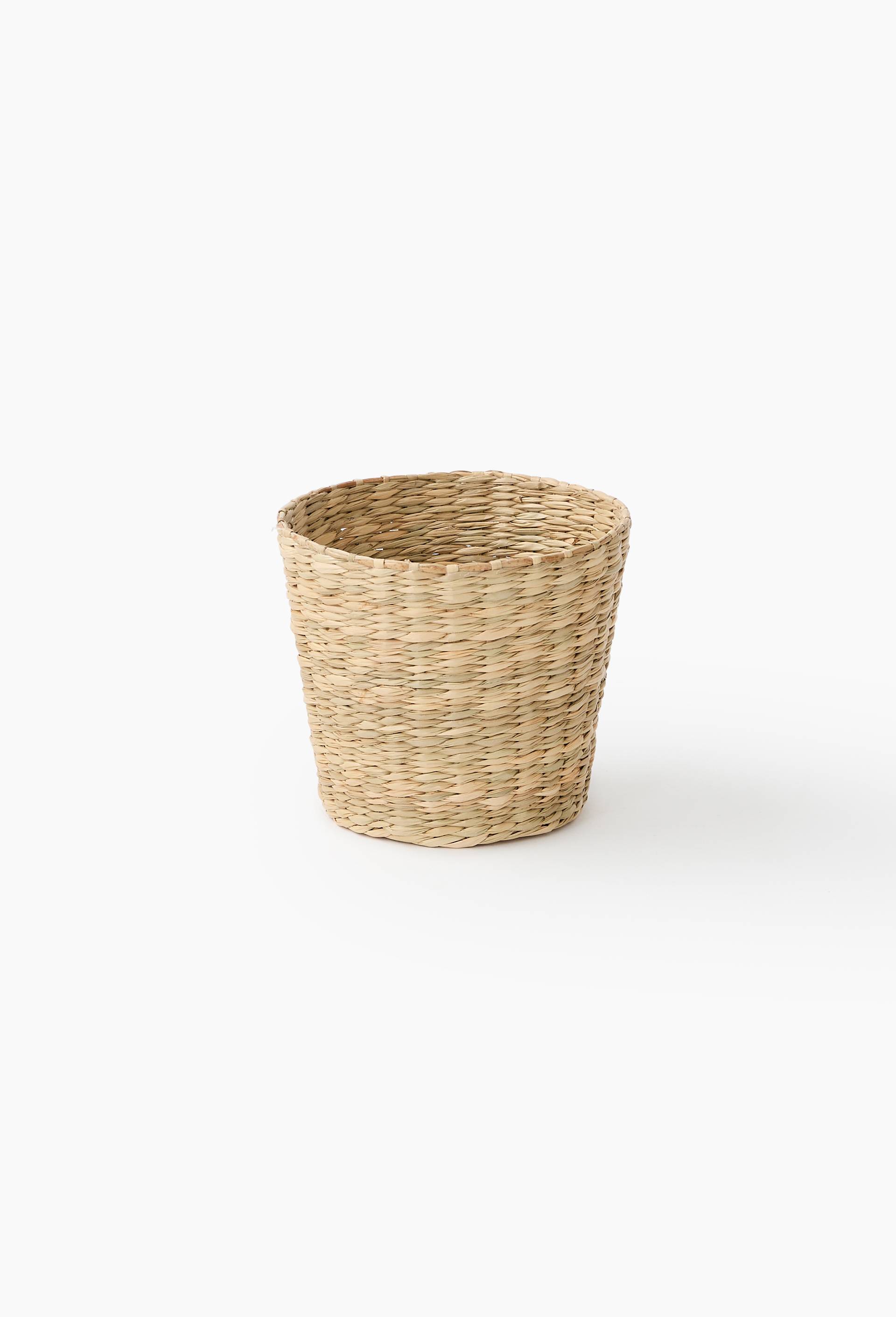 Cache-pot tress&eacute;, en jonc de mer, Blanc, swatch image