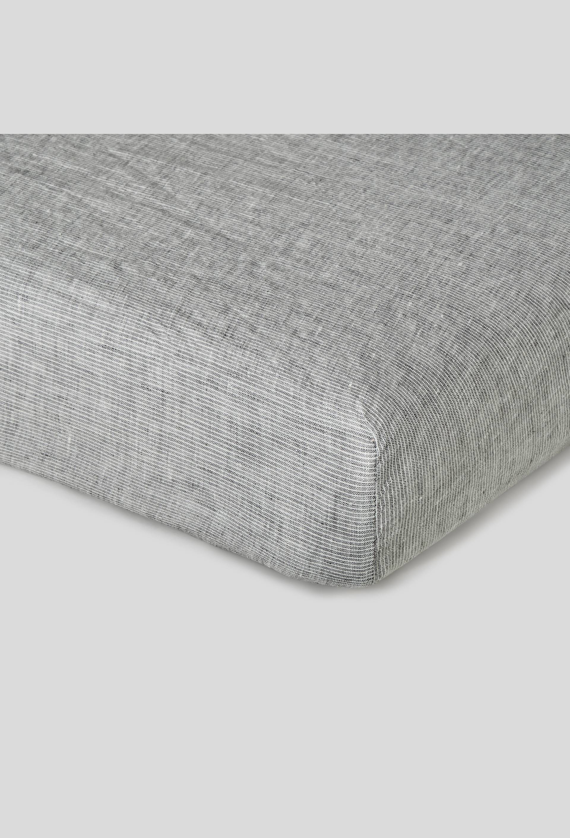 Drap housse 2 personnes, 140x190cm, lin lavé, exclusivité web, Gris foncé, large image number 1.0