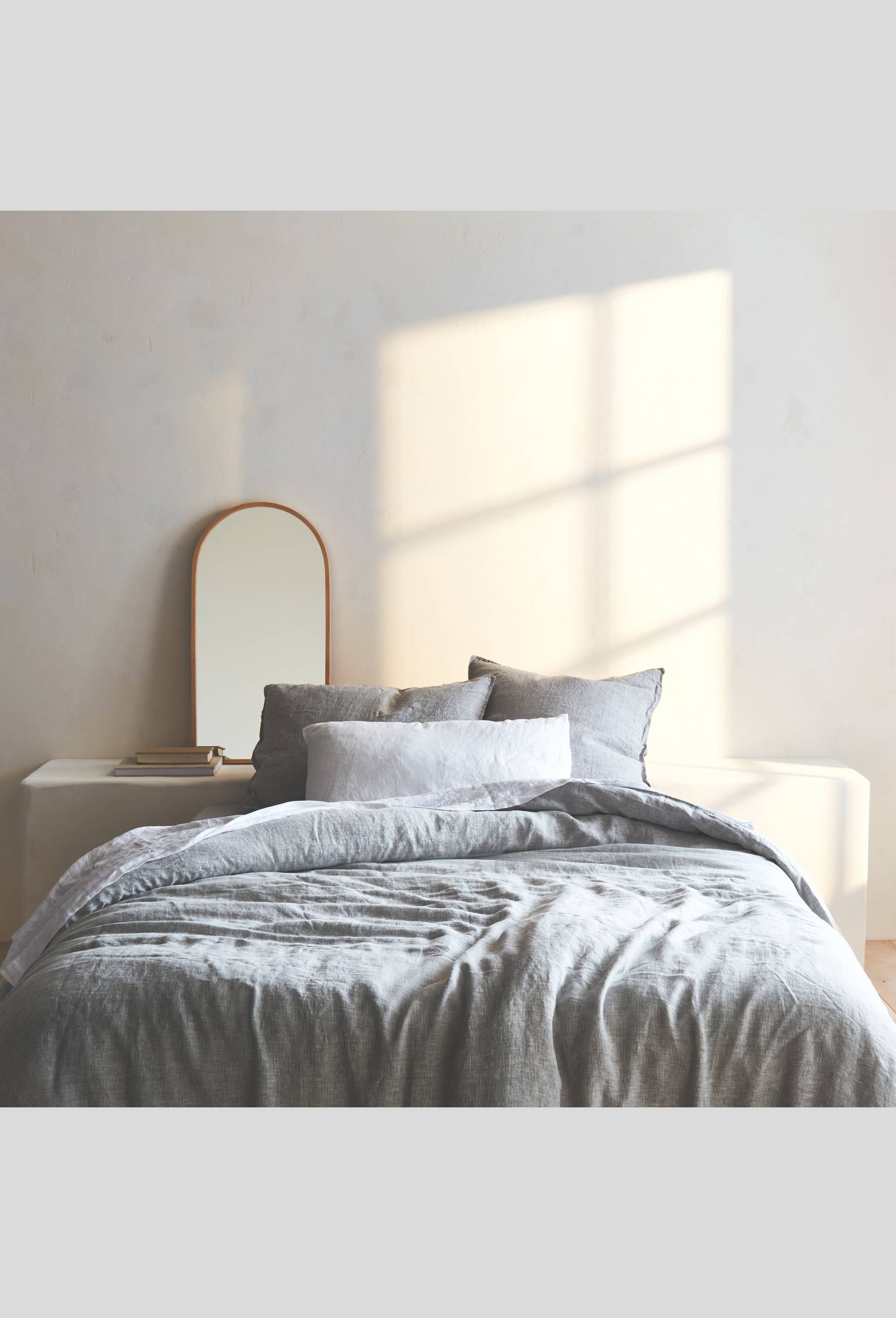 Drap housse 2 personnes, 140x190cm, lin lavé, exclusivité web, Gris foncé, large image number 2.0