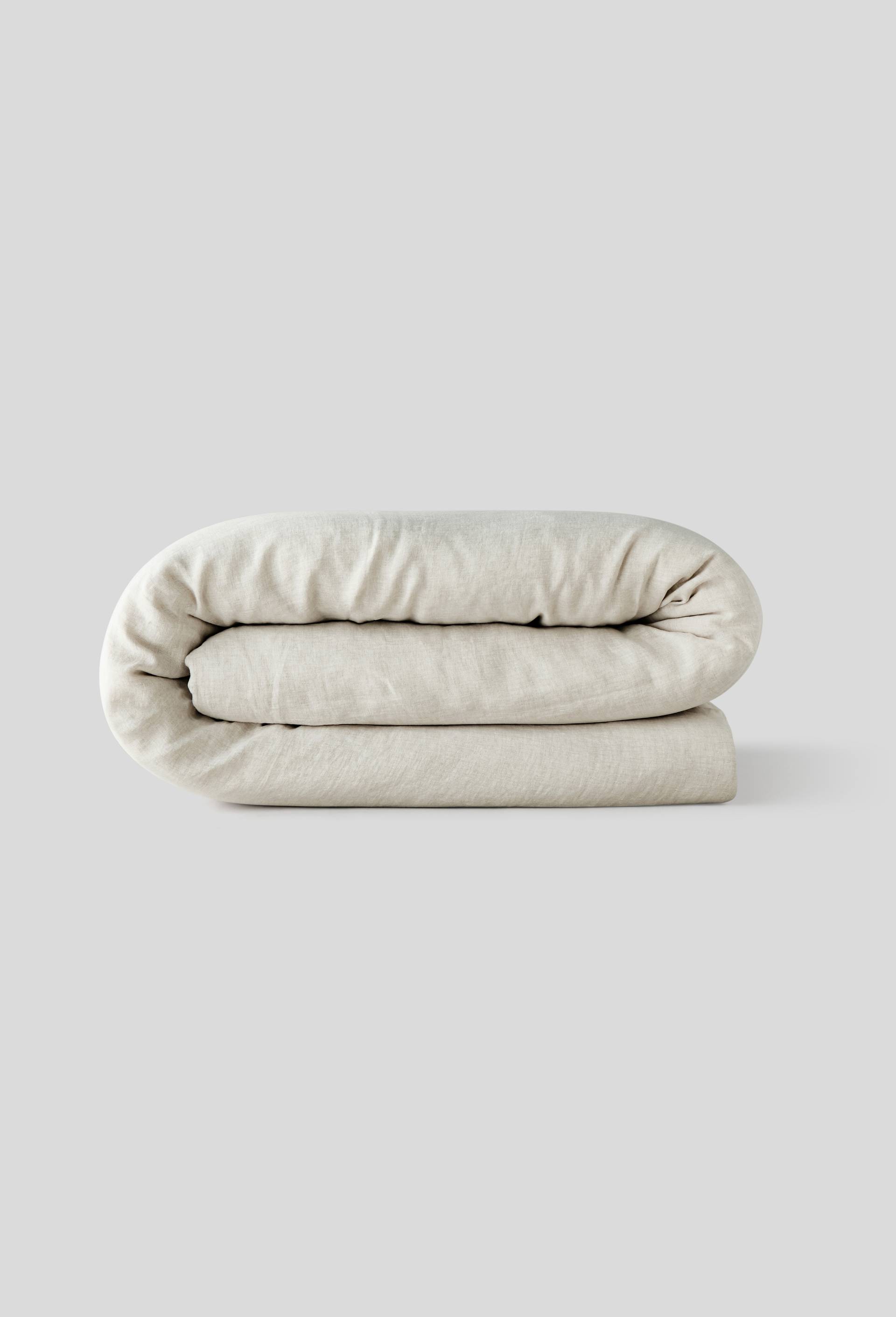 Housse de couette 2 personnes, 220x240cm, lin lavé, Beige, large image number 0