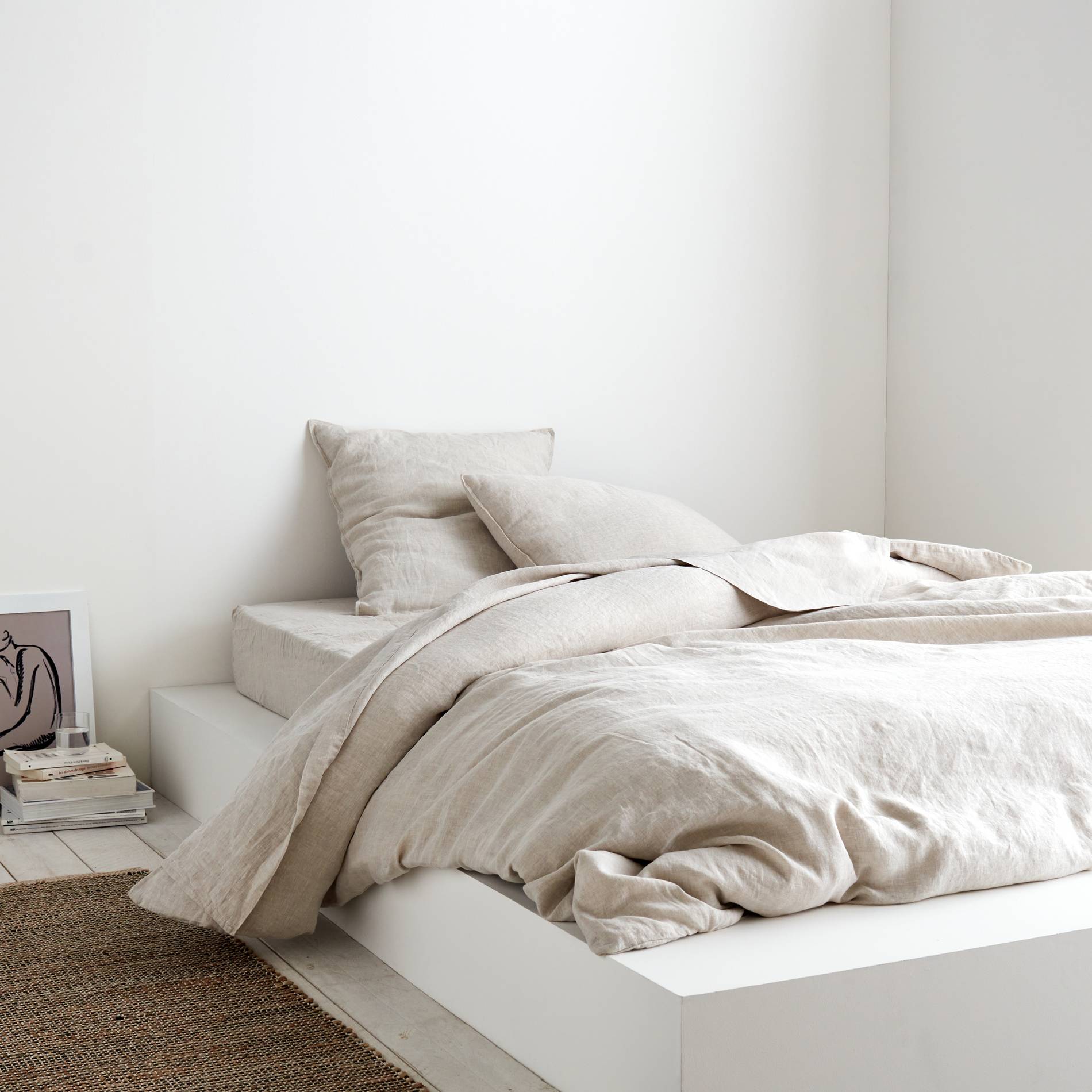 Housse de couette 2 personnes, 220x240cm, lin lavé, Beige, large image number 2