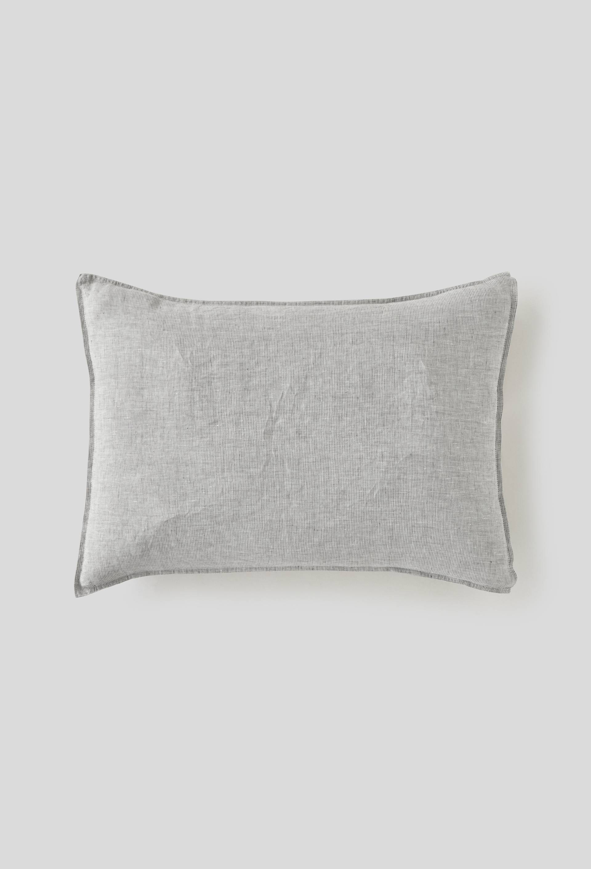 Taie rectangulaire, 50x70cm, lin lavé, Gris foncé, large image number 0