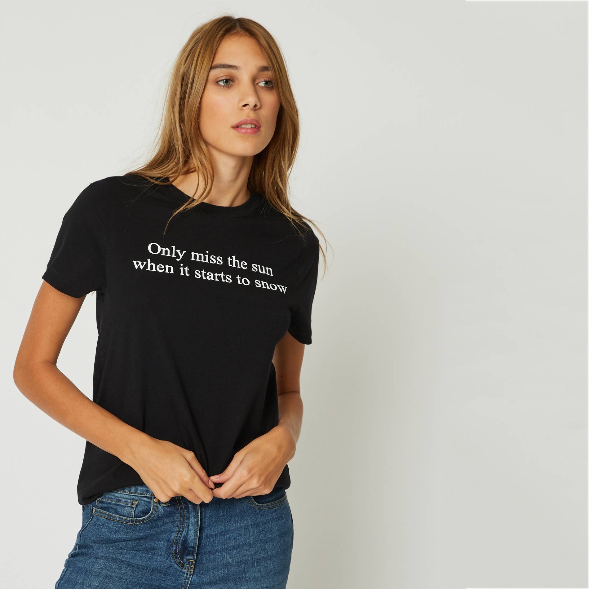 T-shirt a message, Noir, large image number 0