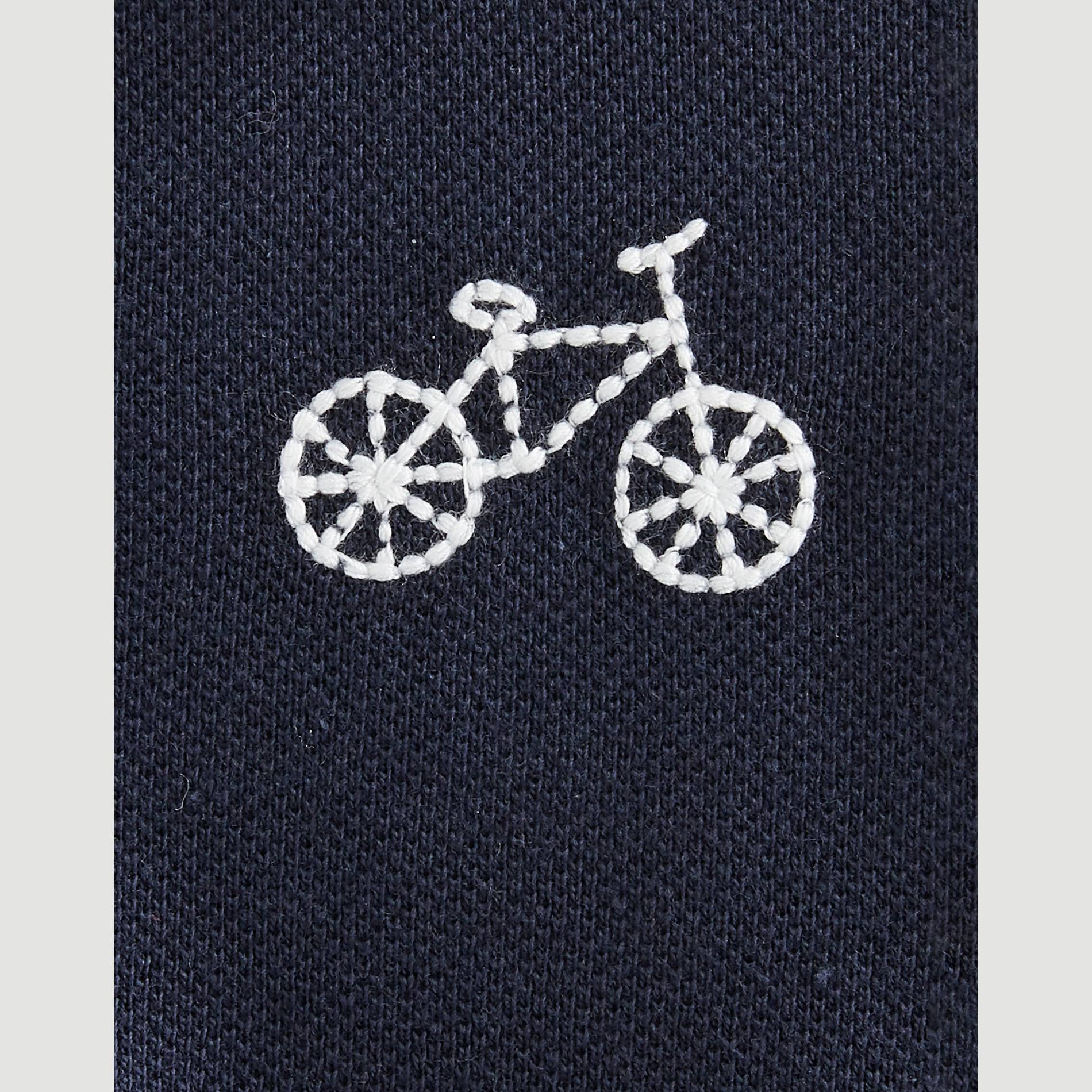 Polo manches longues brodé en coton BIO, Bleu marine, large image number 2