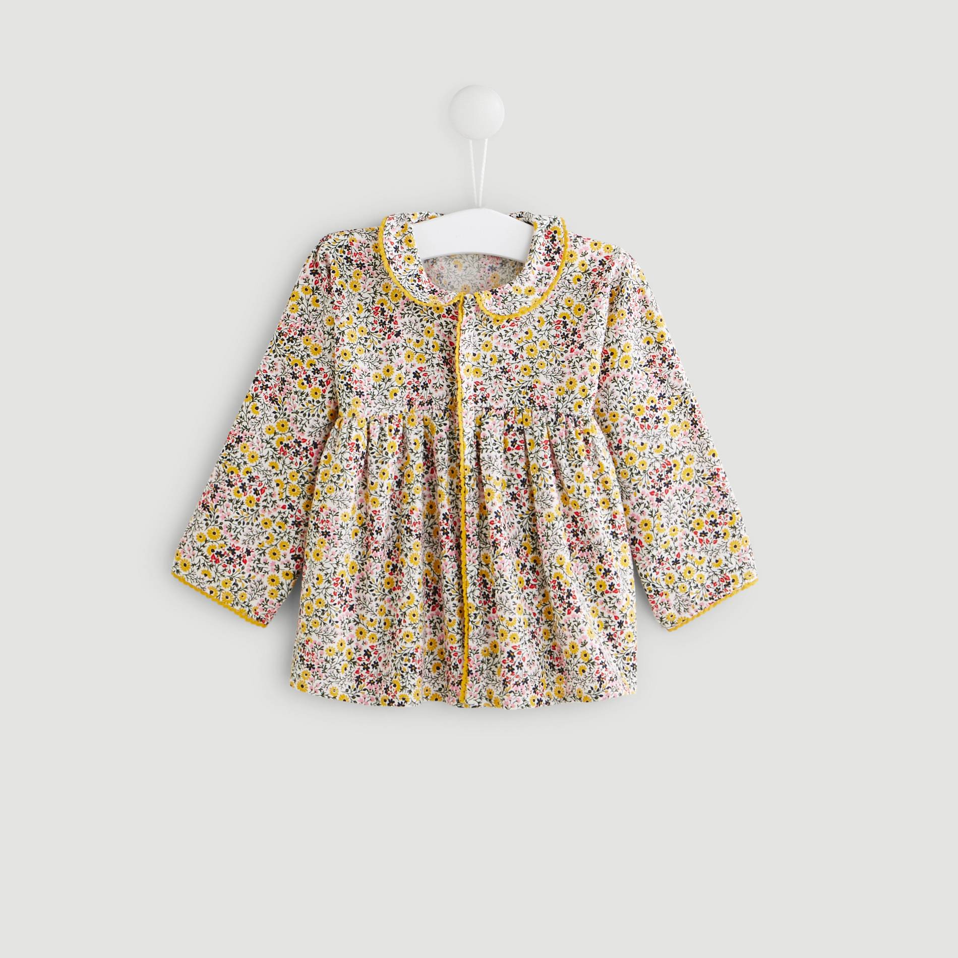 Blouse manches longues imprimée, Ecru, large image number 0