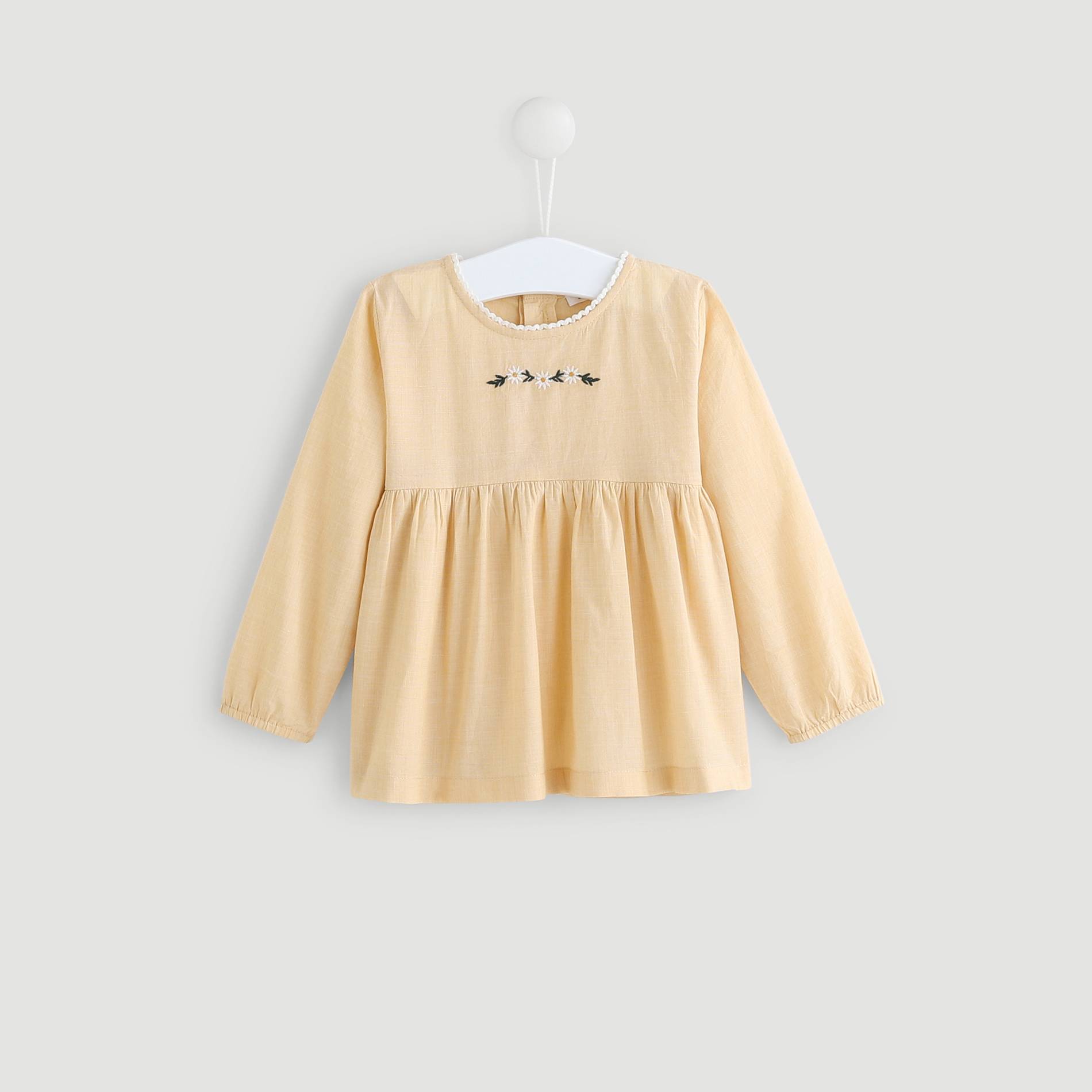 Blouse manches longues en coton BIO, Jaune clair, large image number 0