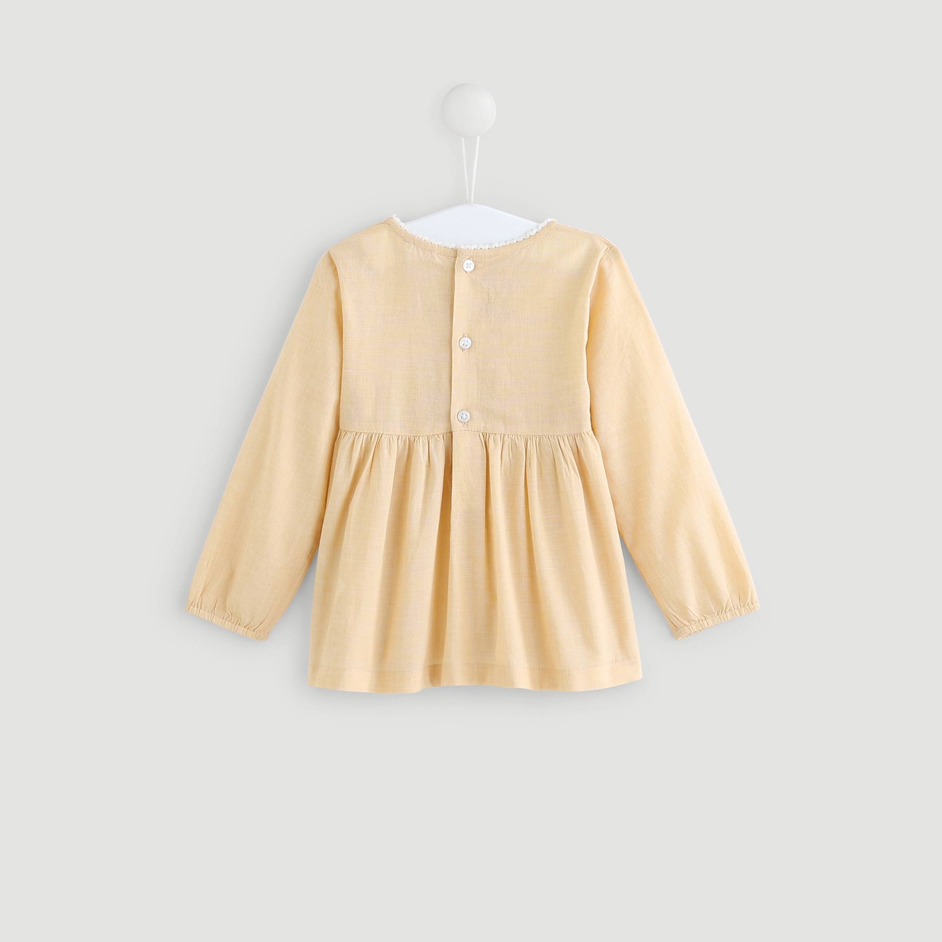 Blouse manches longues en coton BIO, Jaune clair, large image number 1
