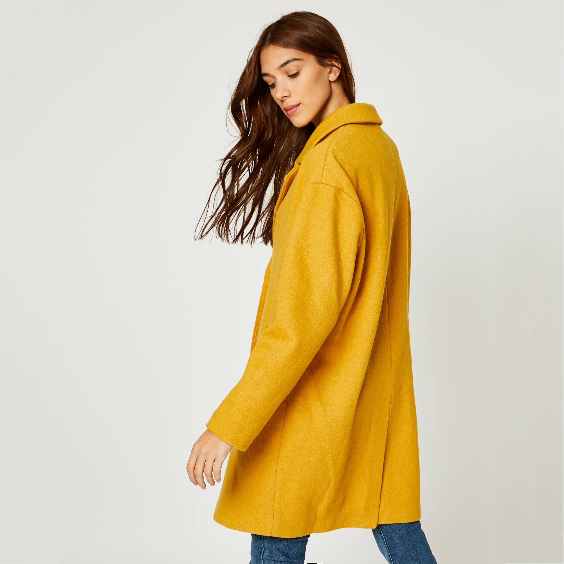 Manteau en maille, Moutarde, large image number 1