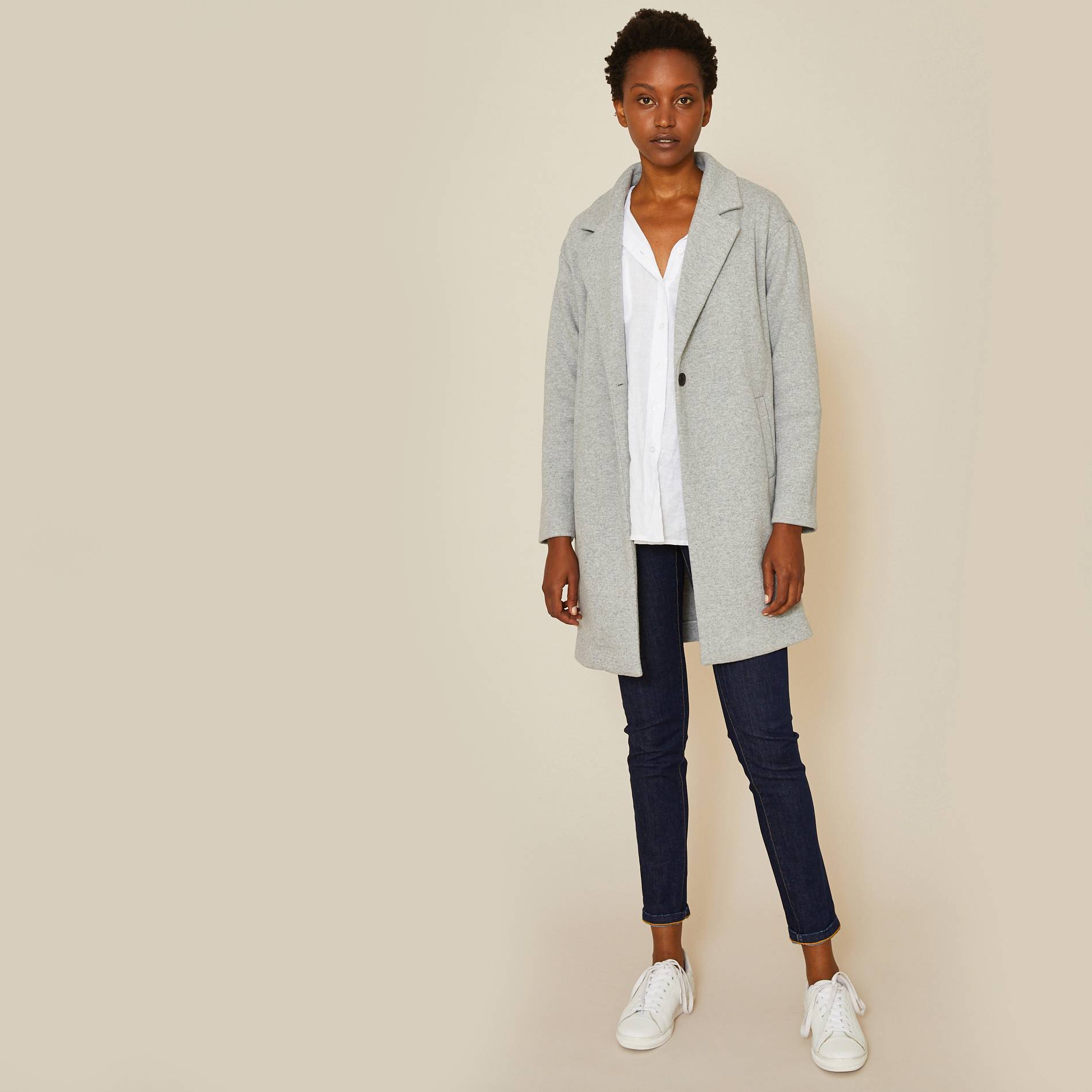 Manteau en maille, Argent, large image number 0