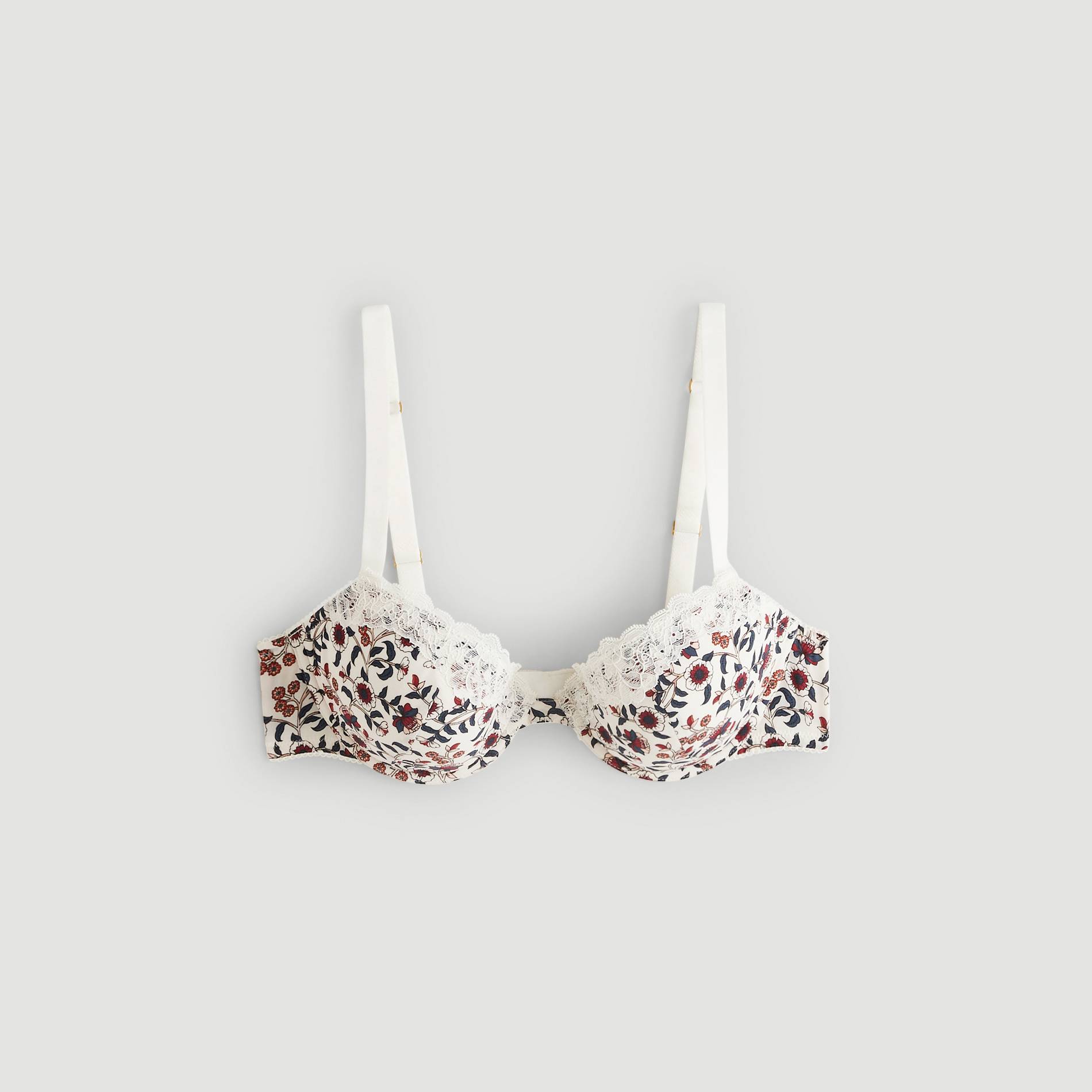 Soutien-gorge corbeille imprimé avec coques, Ecru, large image number 2.0