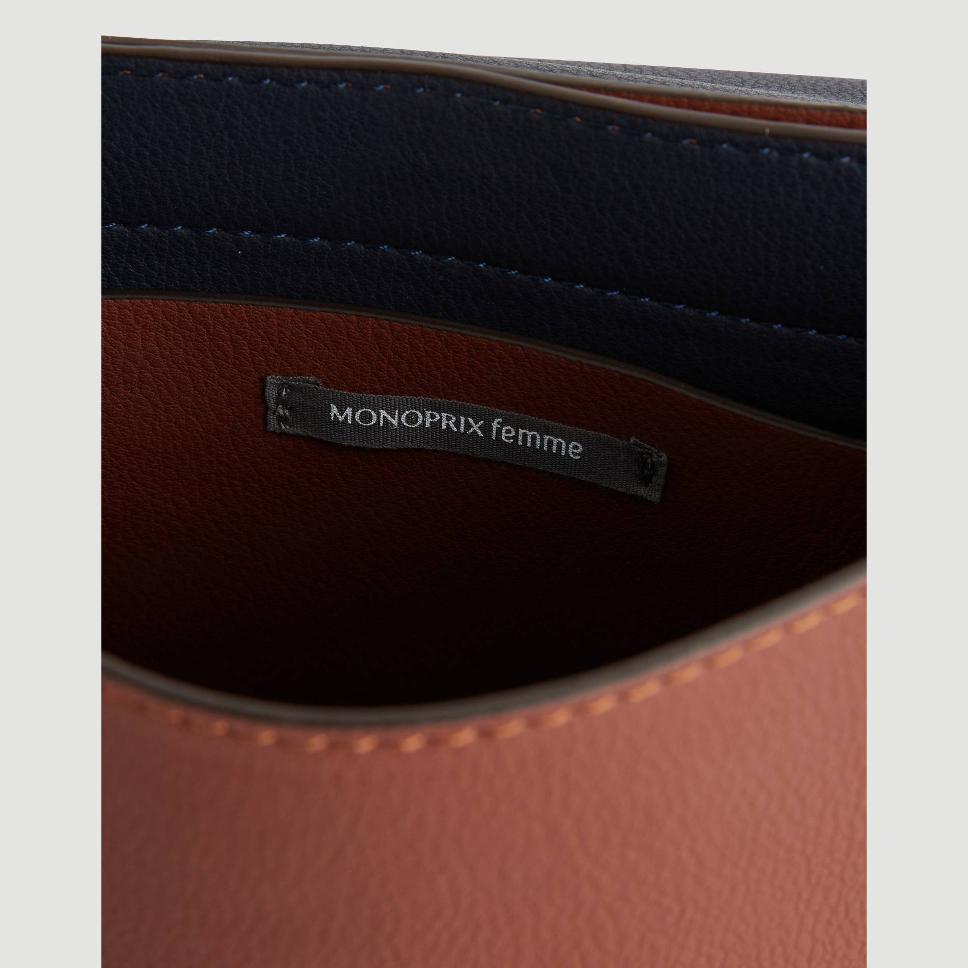 Pochette double compartiments, Chocolat, large image number 2