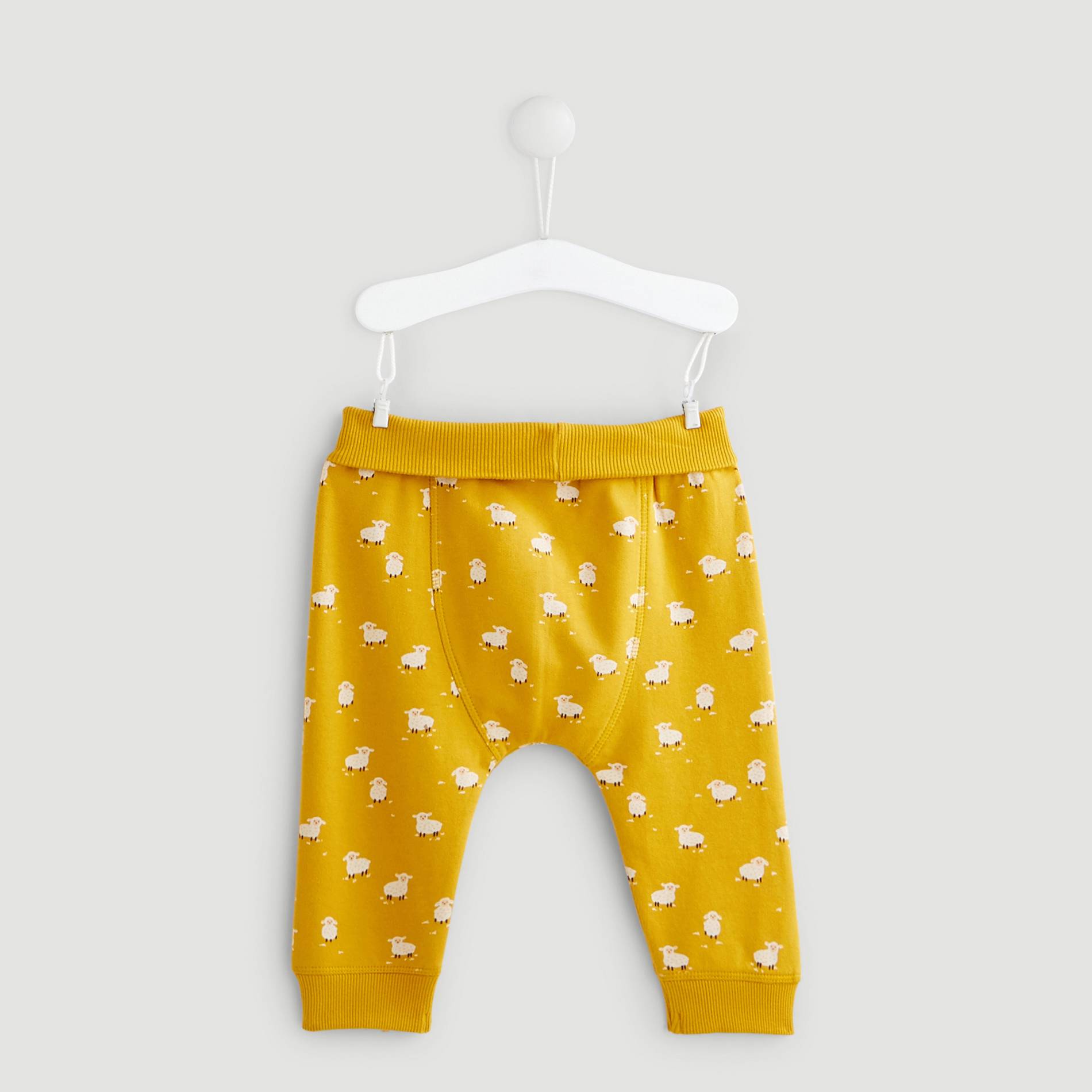 Pantalon imprimé en coton BIO, Moutarde, large image number 1