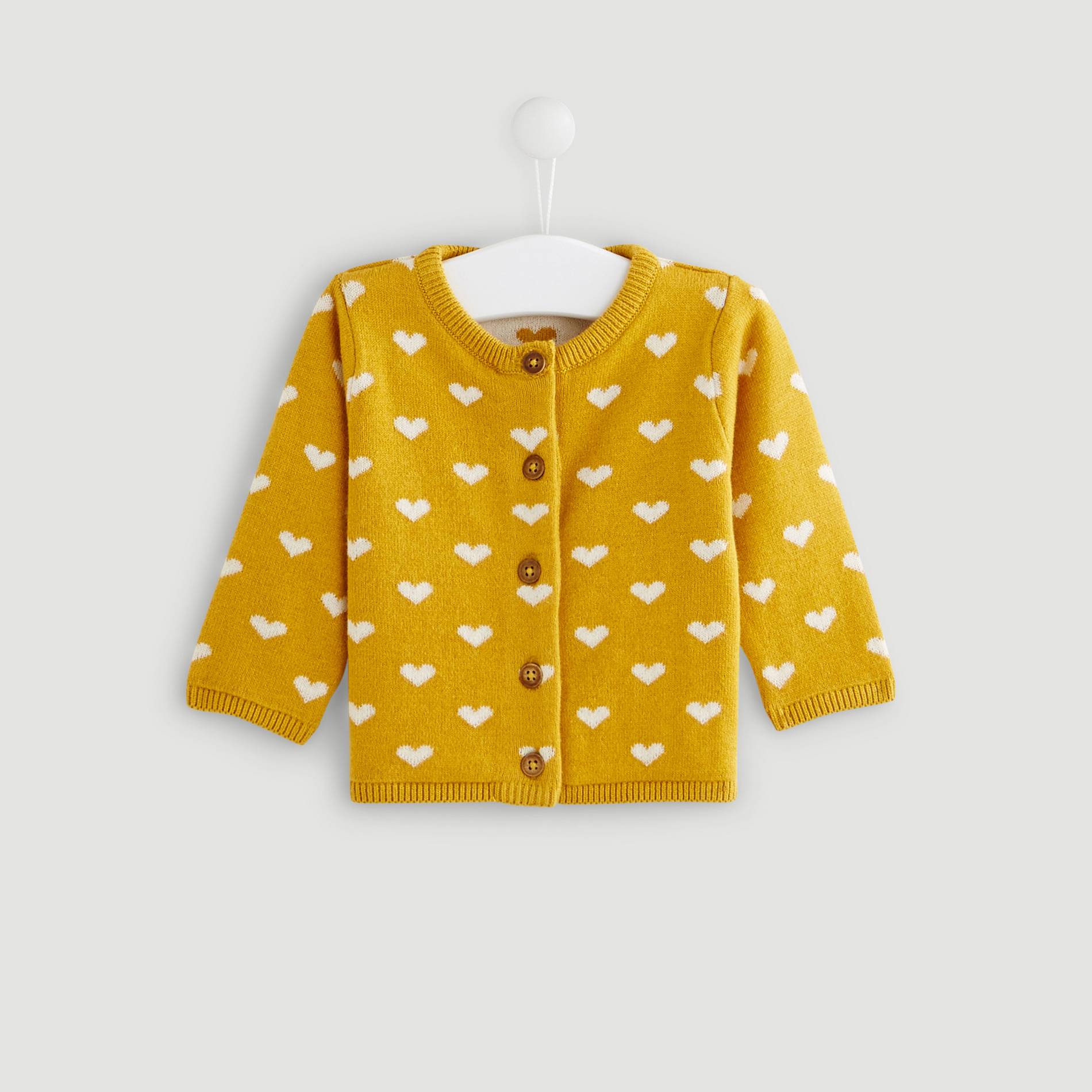Cardigan imprimé, Moutarde, large image number 0